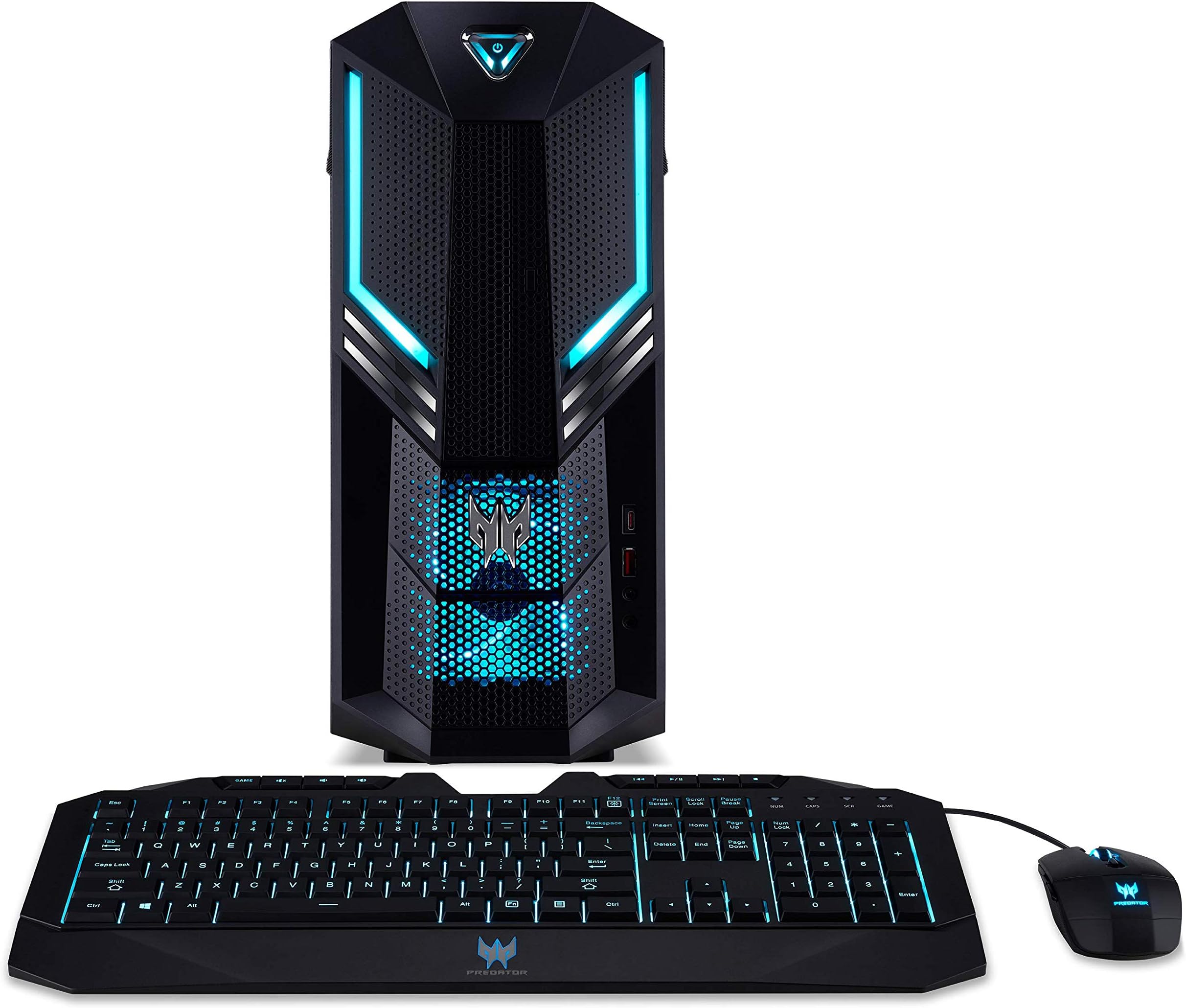Acer Predator Orion 3000 PO3-600 Gaming PC - (Intel Core i5-9400F, 16GB RAM, 256GB SSD and 2TB HDD, Nvidia GeForce RTX 2060, DVD/RW, Predator Keyboard and Mouse, Windows 10, Black)