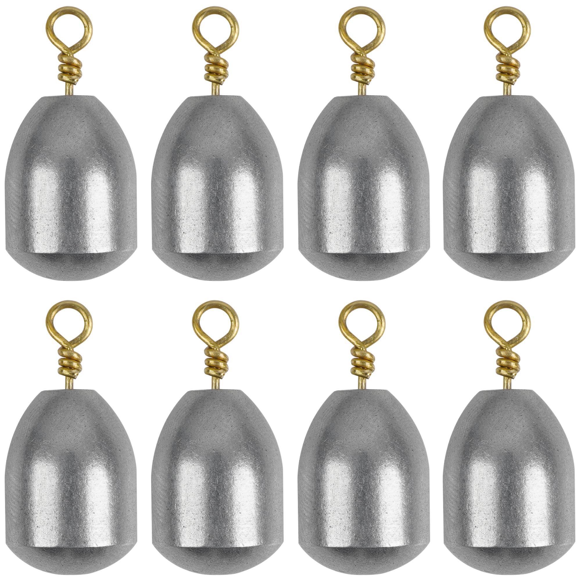 Fishing Weight Sinker 20 Pieces/30 Pieces Iron Fishing Weights Bass Casting Sinker Water Drop Sinker Weights with Ring Multiple Size Fishing Tackle with Box (1/8 OZ - 30 Pack)