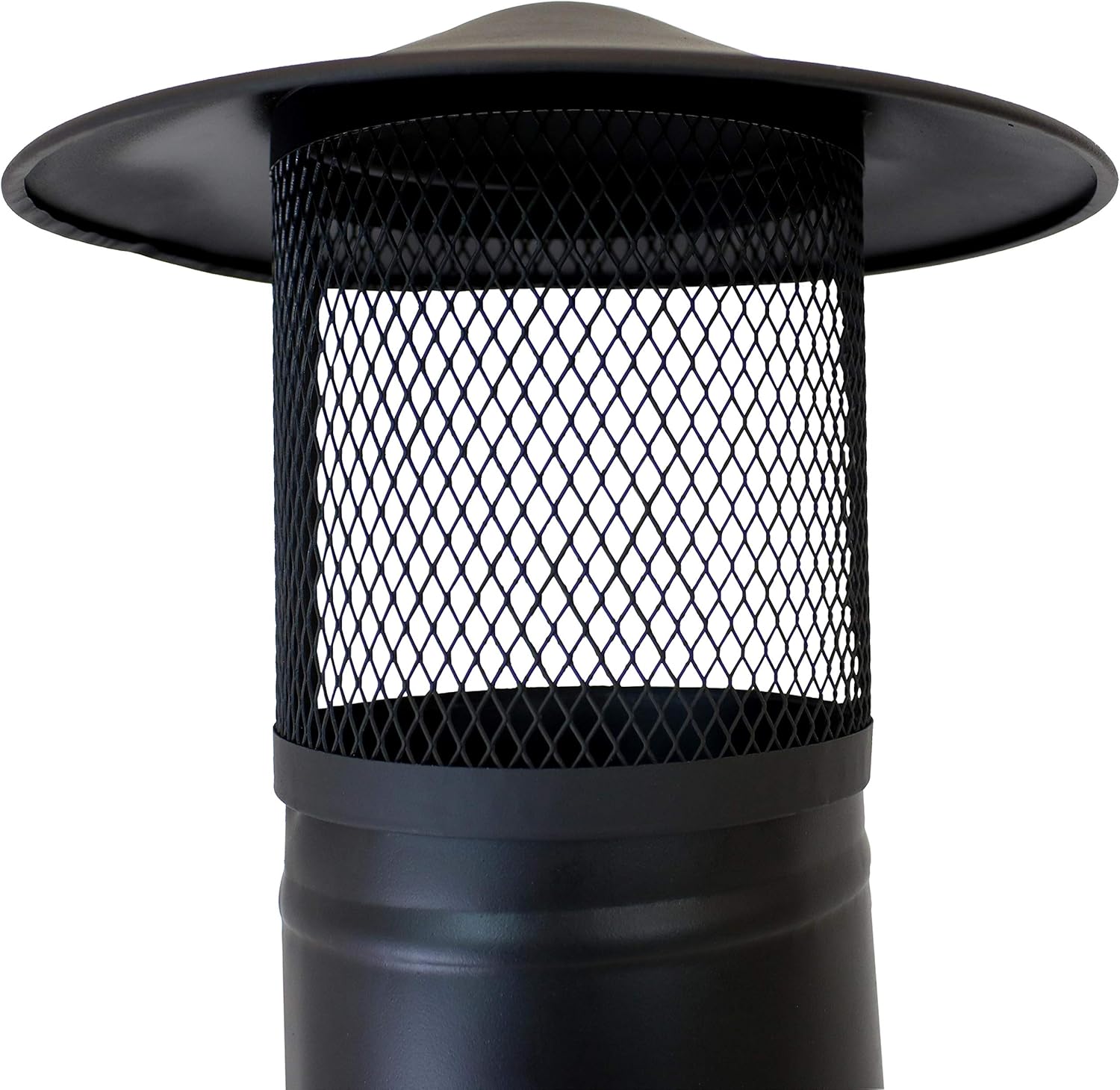 66" Black Steel Wood-Burning Outdoor Chiminea with Rain Cap