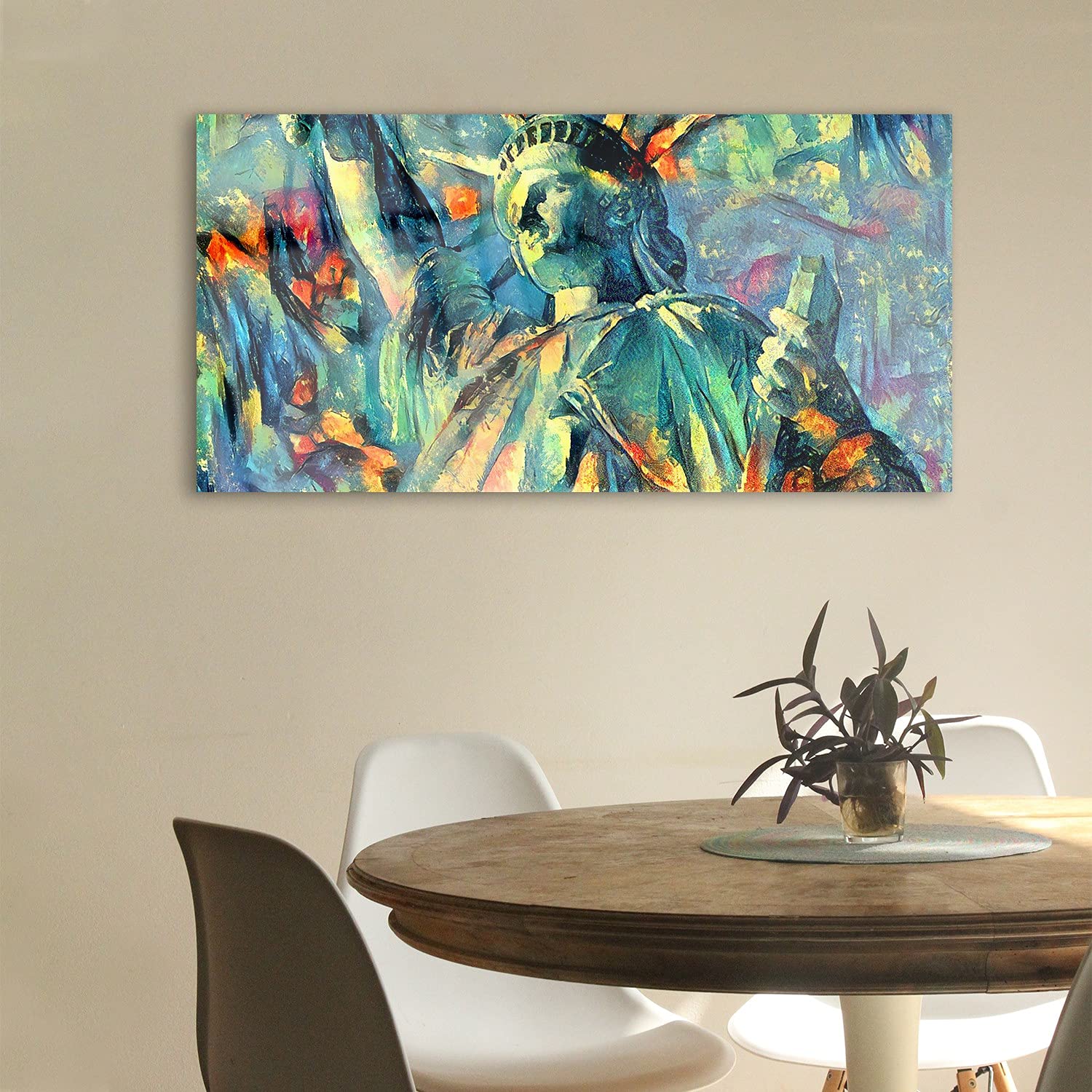 Coloray Pintura acrílica 100x50cm Arte Mural Sala De Estar Cuadro De Pared Vidrio Acrílico - Estatua de la Nueva York de la Libertad