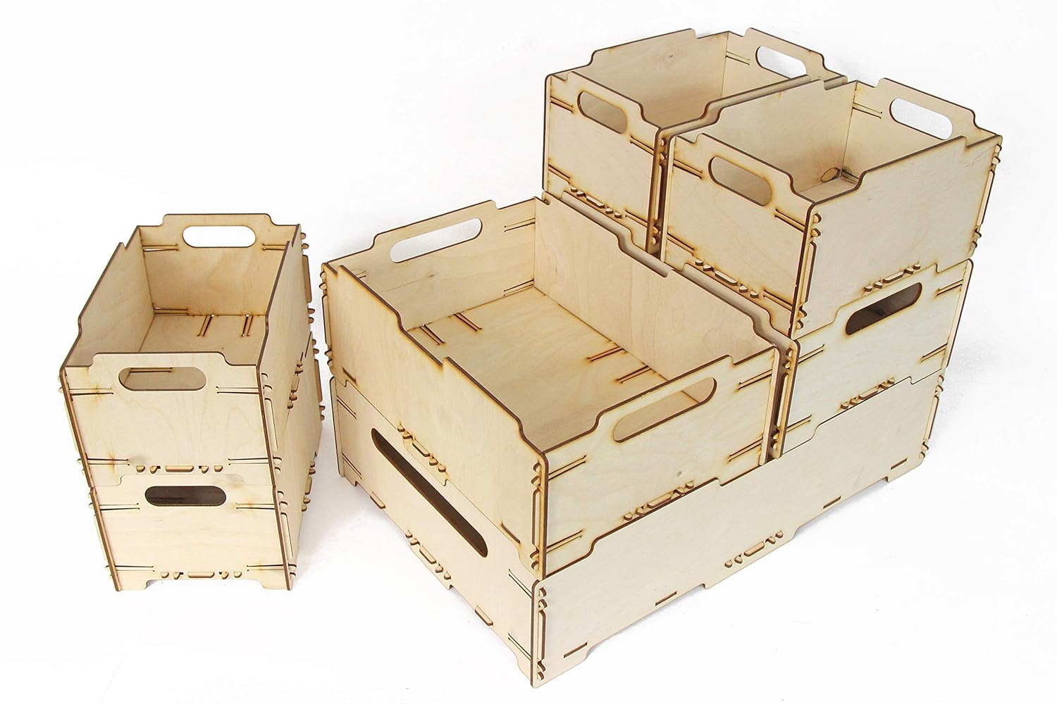 Handmade Wooden Crates 12.8 x 18.7 x 14.2 inches Home