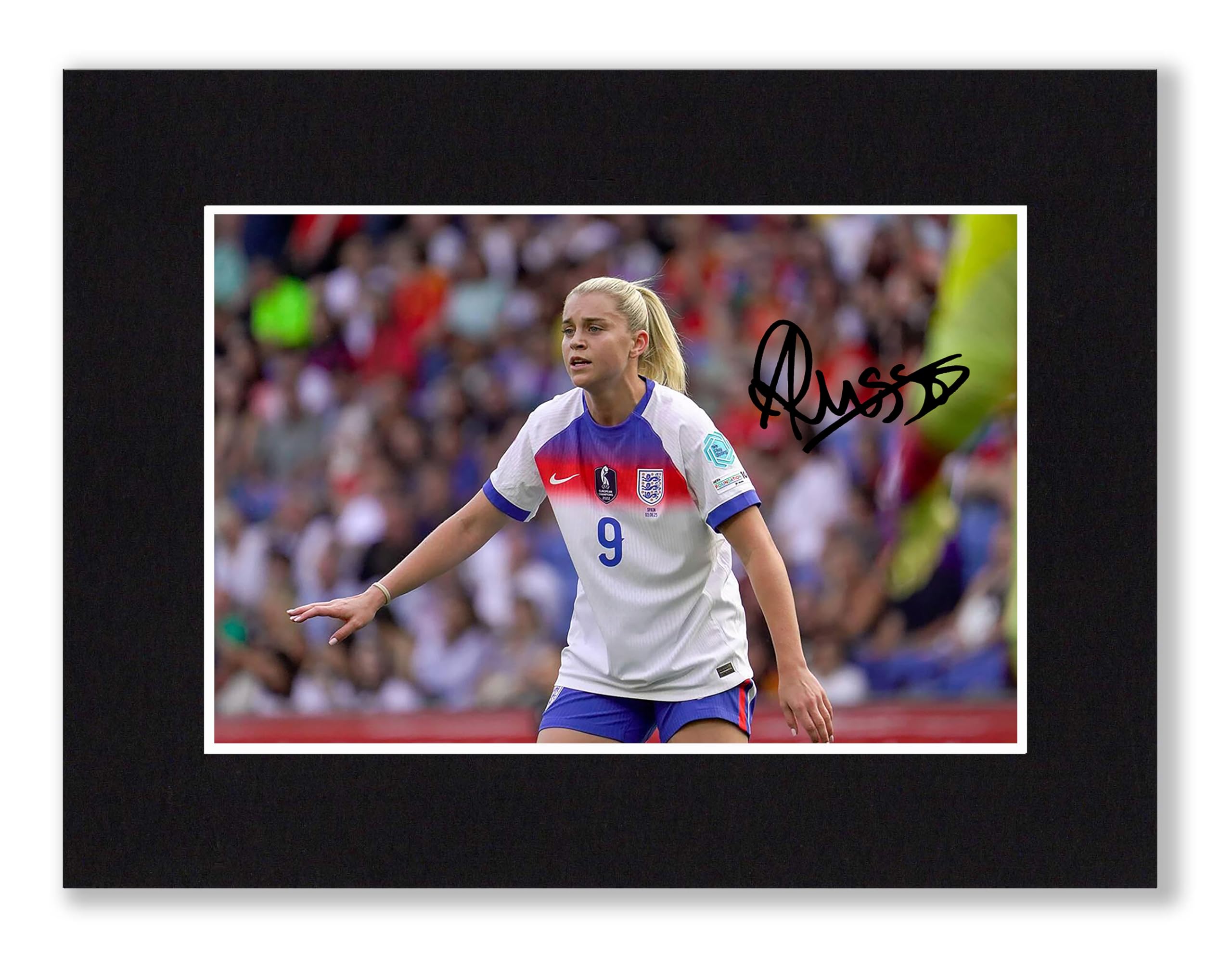 RJR PRINTS Alessia Russo - England Lionesses Euro 2025 Signed 8x6 Inch Mounted Photo Print With Pre Printed Signatures That Would Make A Great Gift For Any Fan And Is Ready To Be Framed.