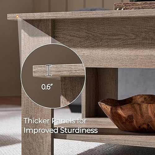 Miniatura 67 de Yaheetech - Mesa de centro con almacenamiento oculto Espresso,Negro -,Gris,Marrón (Rustic Brown),Blanco