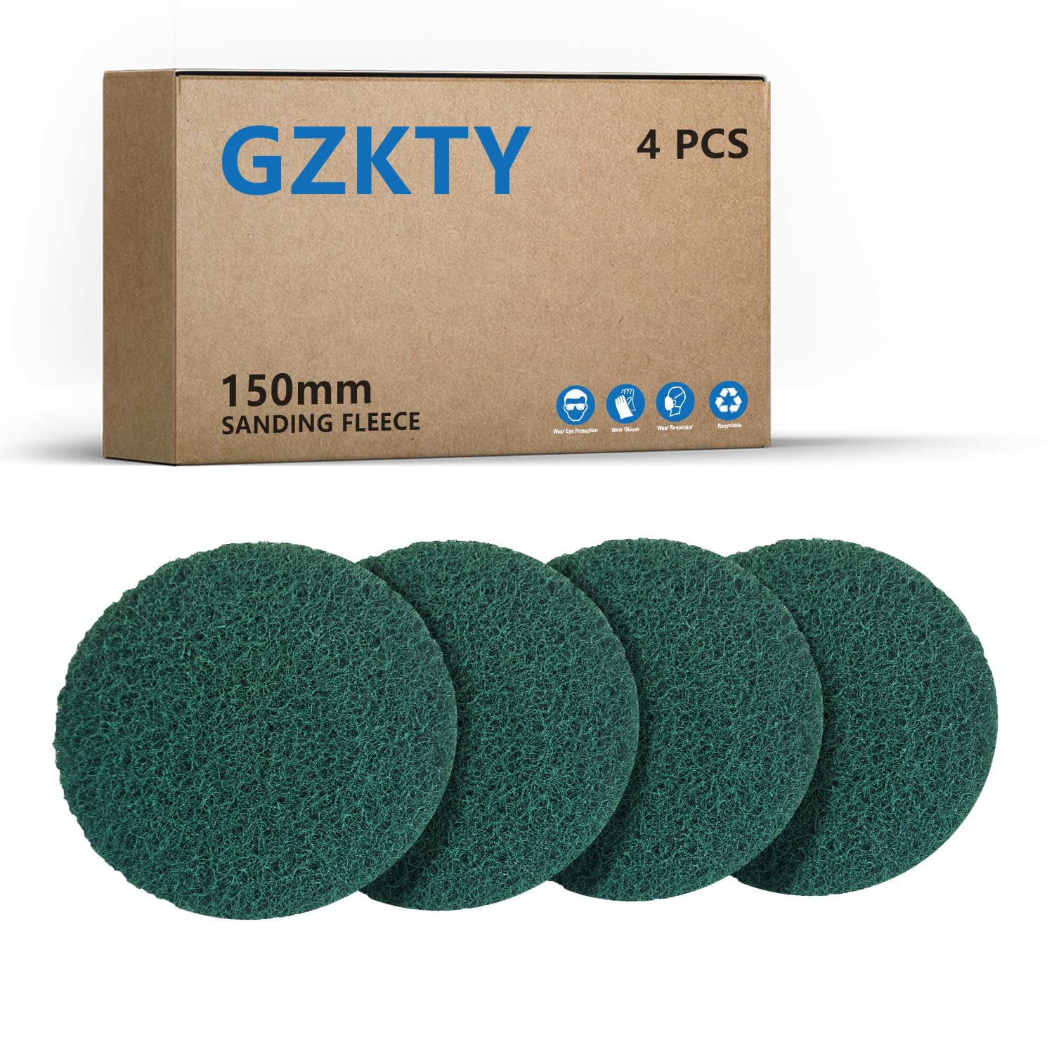 GZKTY Premium Sanding Fleece Discs 150mm (P80-100)