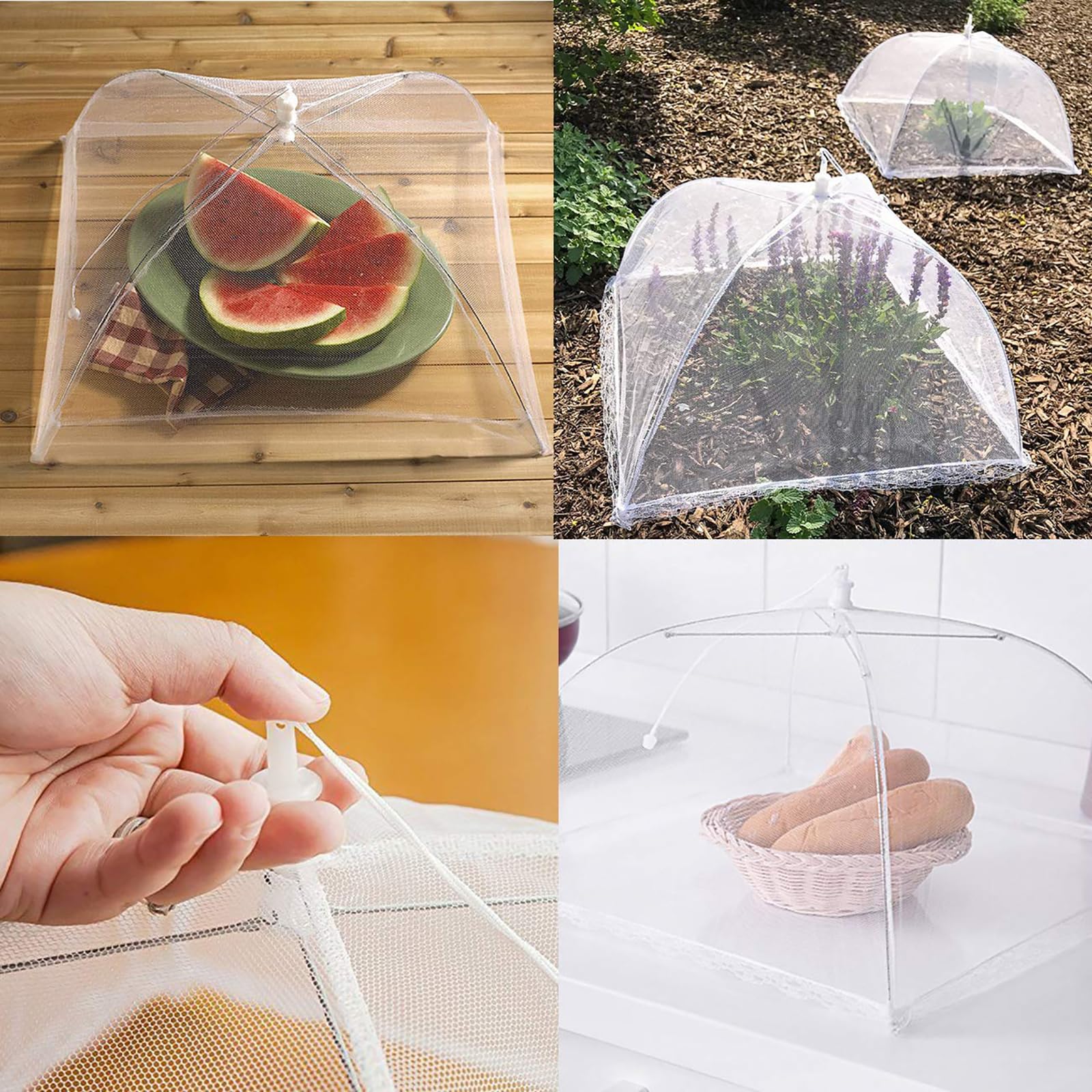 Cubierta de Malla para Alimentos,2 PCS Plegable Protector Transpirable contra Moscas para Mesa Fruta Picnic Mosquitera Comida Cubierta Protectora Reutilizable para Barbacoa Cocina