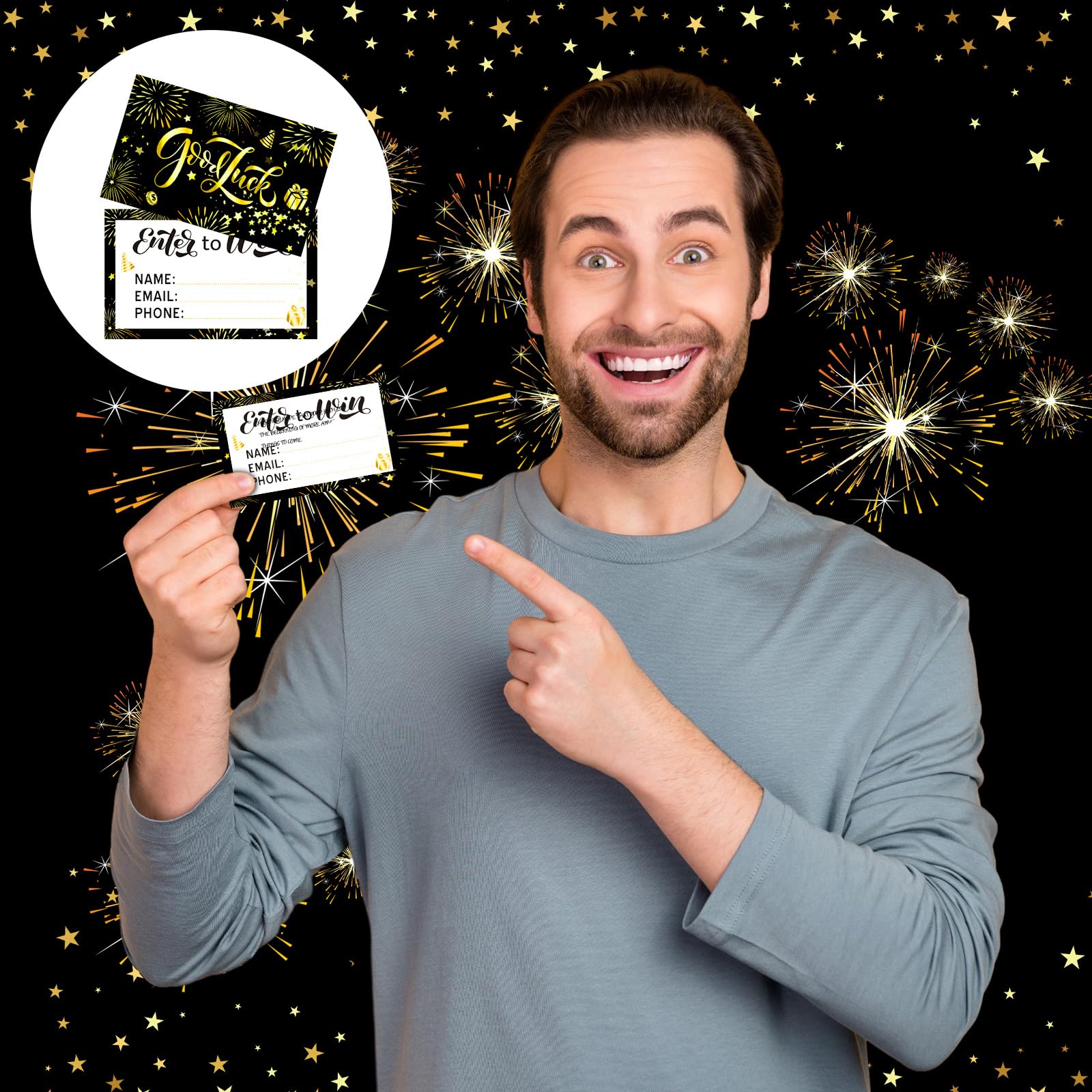 DOPENSPI Boîte à Tombola Avec 100 Cartes De Tirage Au Tombola, Boîte De