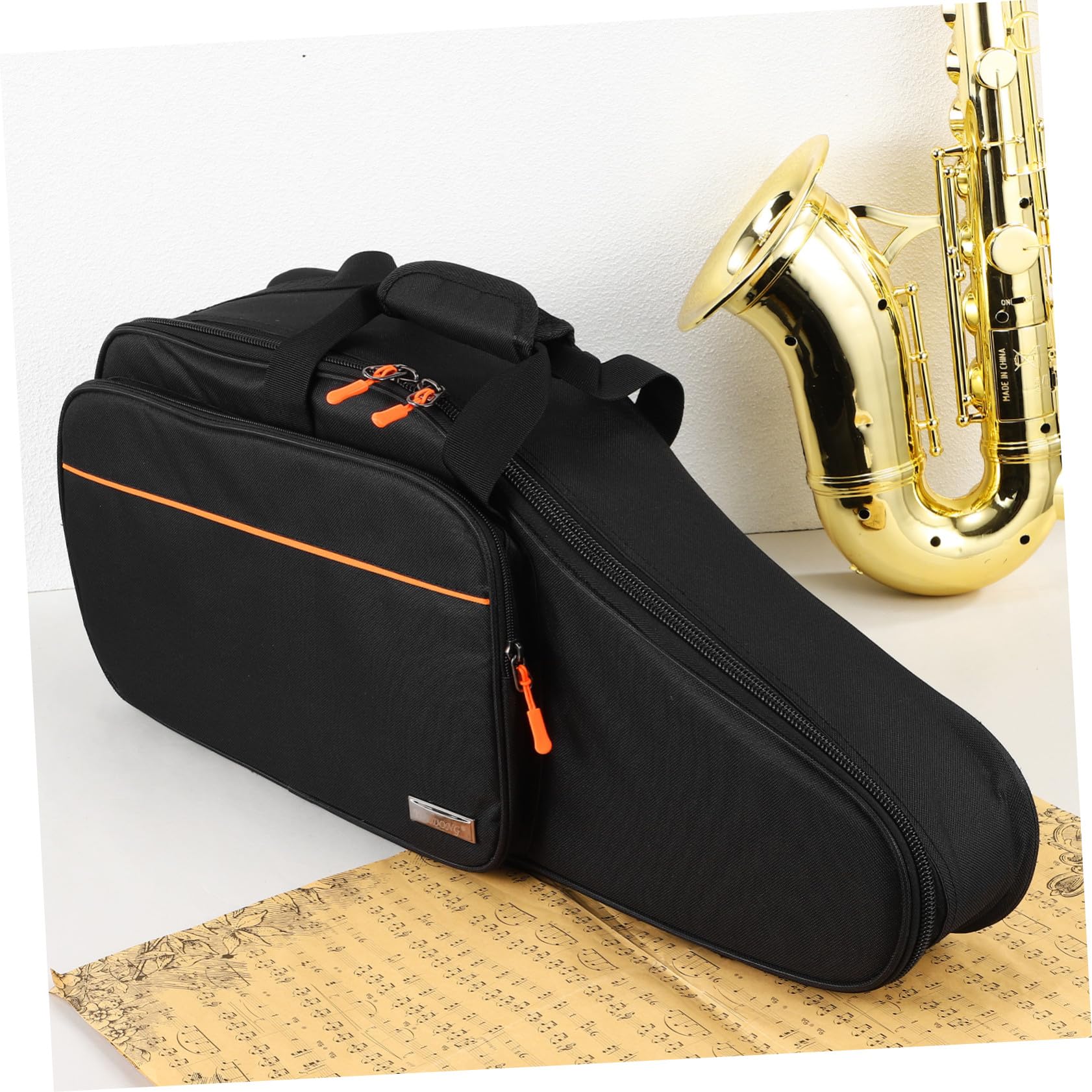 Bolsa para Saxofón Tenor con Mochila Acolchada de Tela Oxford Resistente Doble Correa para Transporte Cómodo y Espacio de Almacenamiento Seguro para Instrumentos Musicales