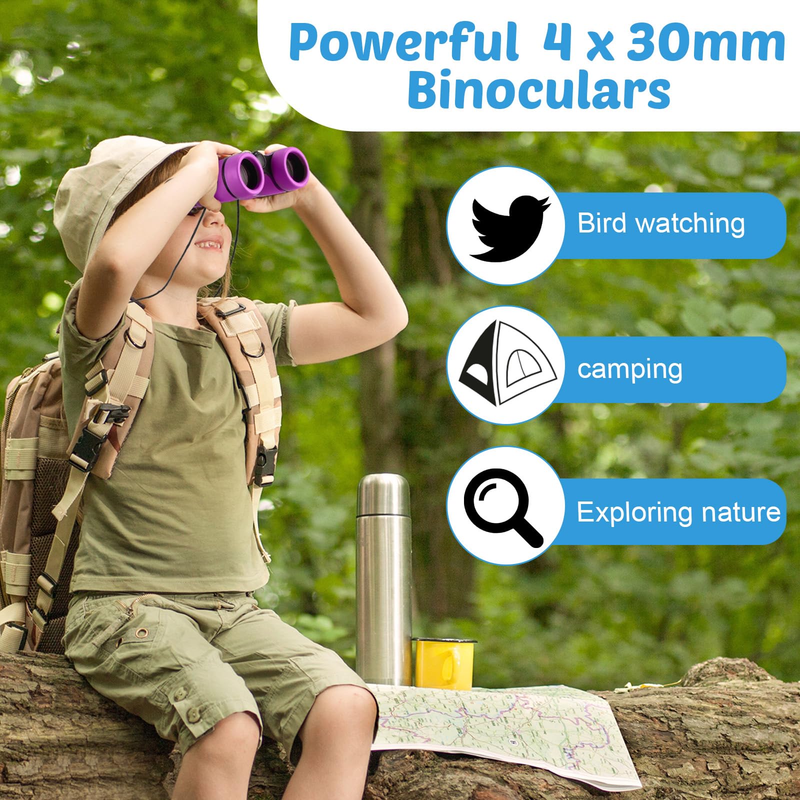 Yunsailing Lot de 12 jumelles compactes résistantes aux chocs pour enfants de 3 à 12 ans, cadeaux en vrac pour activités Vbs, salle de classe, observation des oiseaux, camping, jeux en plein air