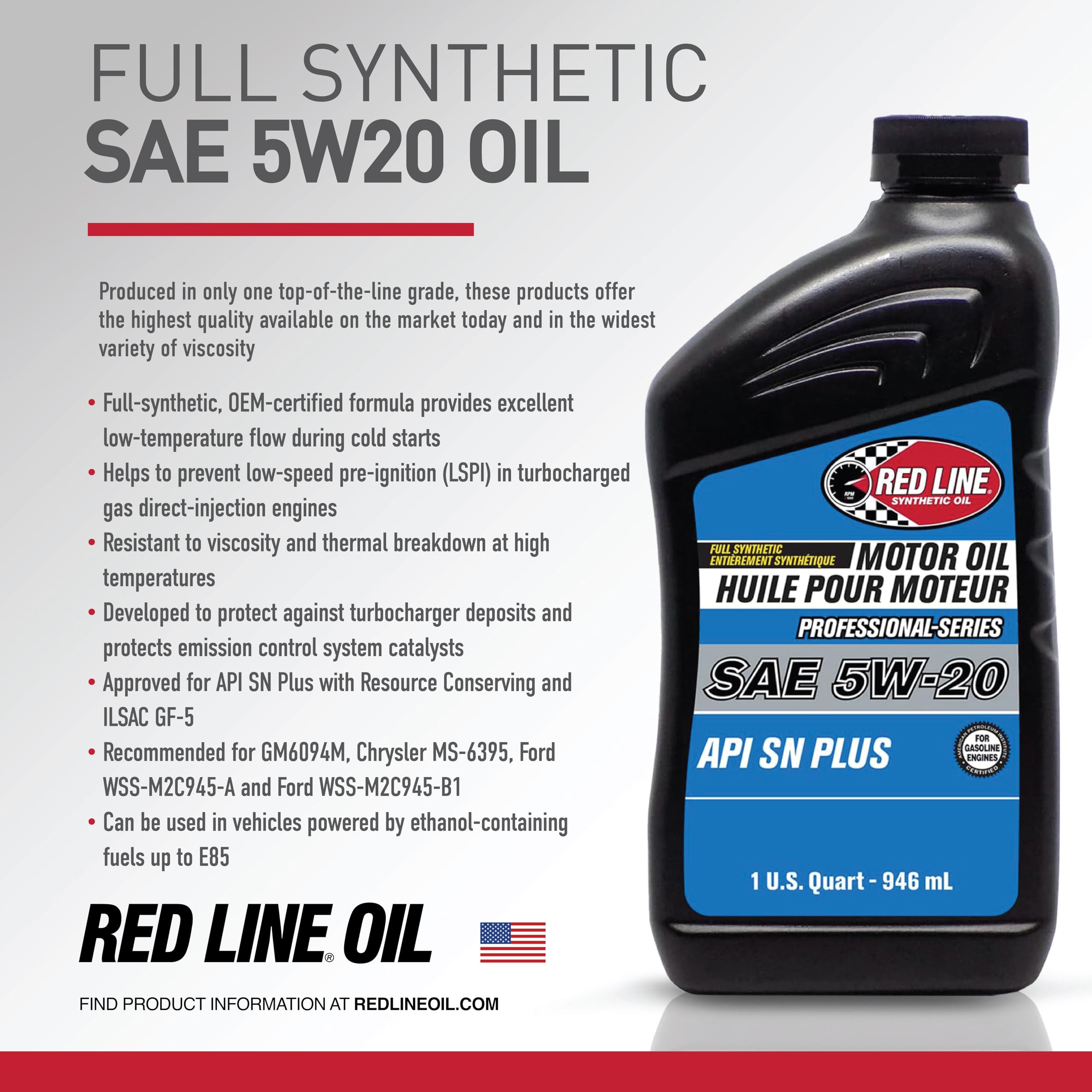 Amazon.com: Red Line 12814 Professional Series 5W20 Motor Oil - 1