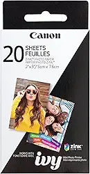 Canon IVY ZINK Papel adesivo fotográfico 5 x 7,6 cm, pacote com 20 folhas