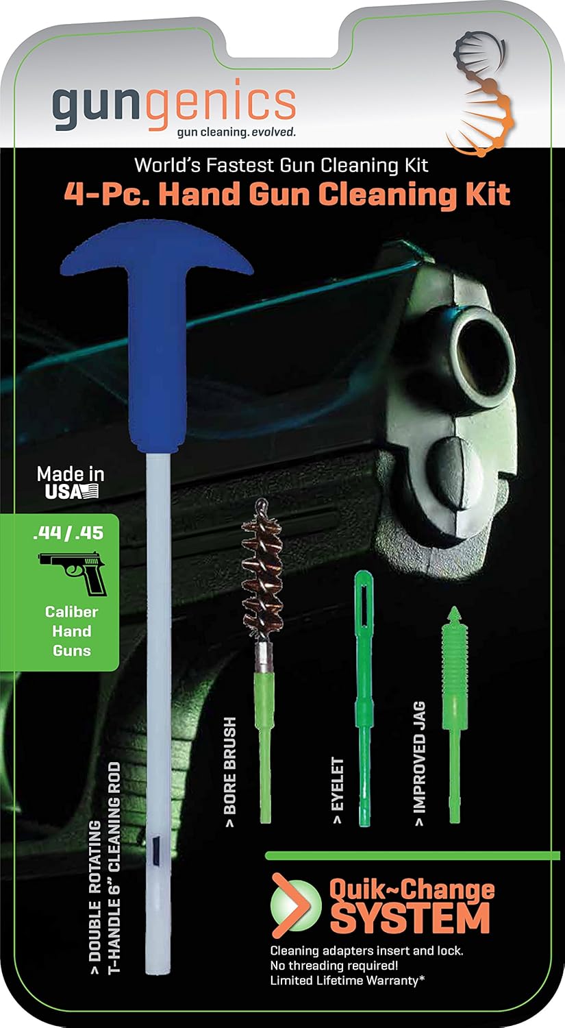 GunGenics 4Pc. Hand Gun Cleaning Kit .44/.45 Caliber