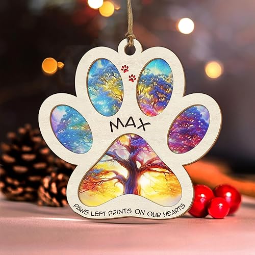 Miniatura 2 de Regalos conmemorativos personalizados para perros por pérdida de perro, adorno de atrapasoles conmemorativo con nombre de mascota, adorno acrílico