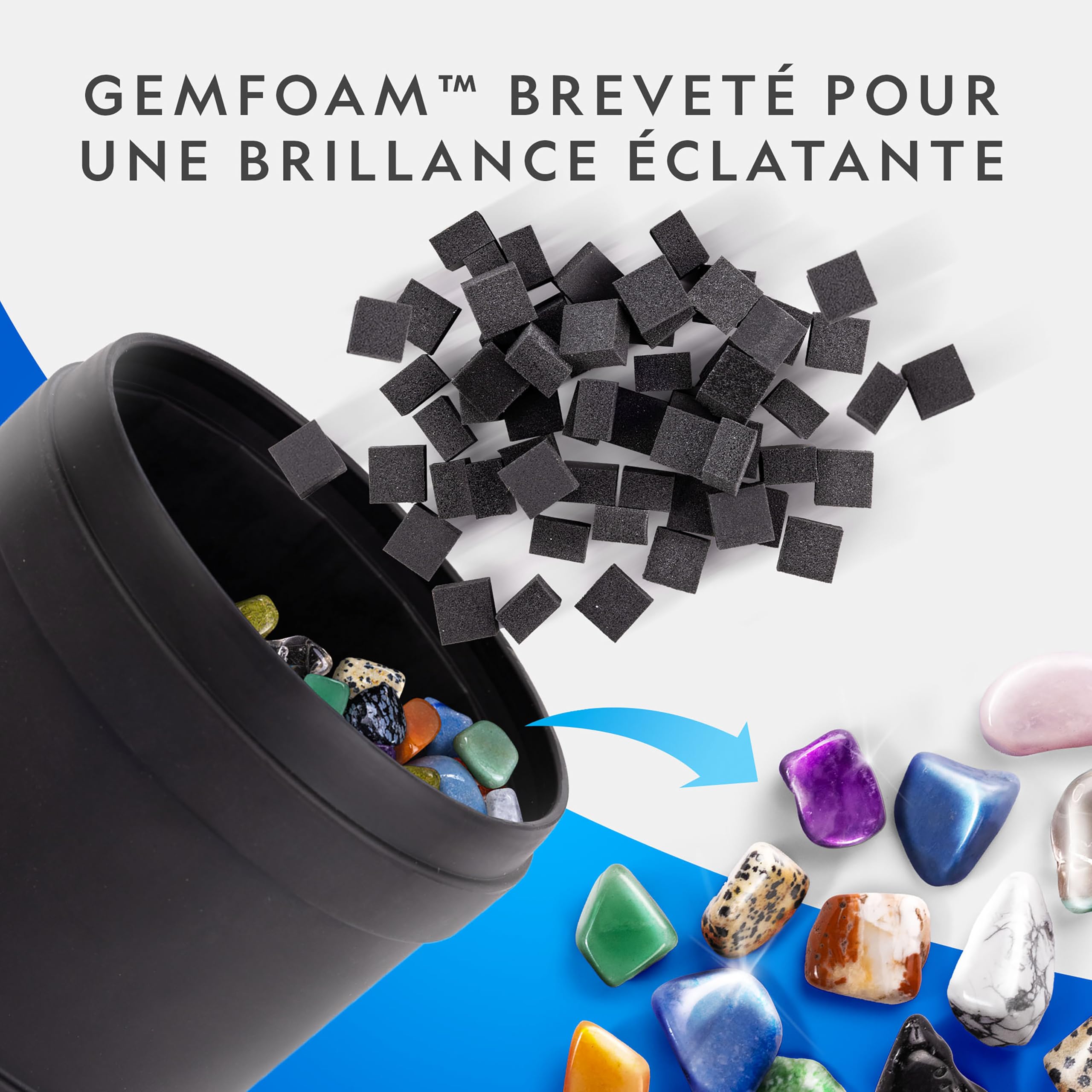 National Geographic – Tonneau de Polissage de Pierres Professionnel – Kit Complet avec Tonneau de 907 g, Pierres, Poudres Abrasives et Mousse GemFoam, Kit Scientifique Éducatif STEM