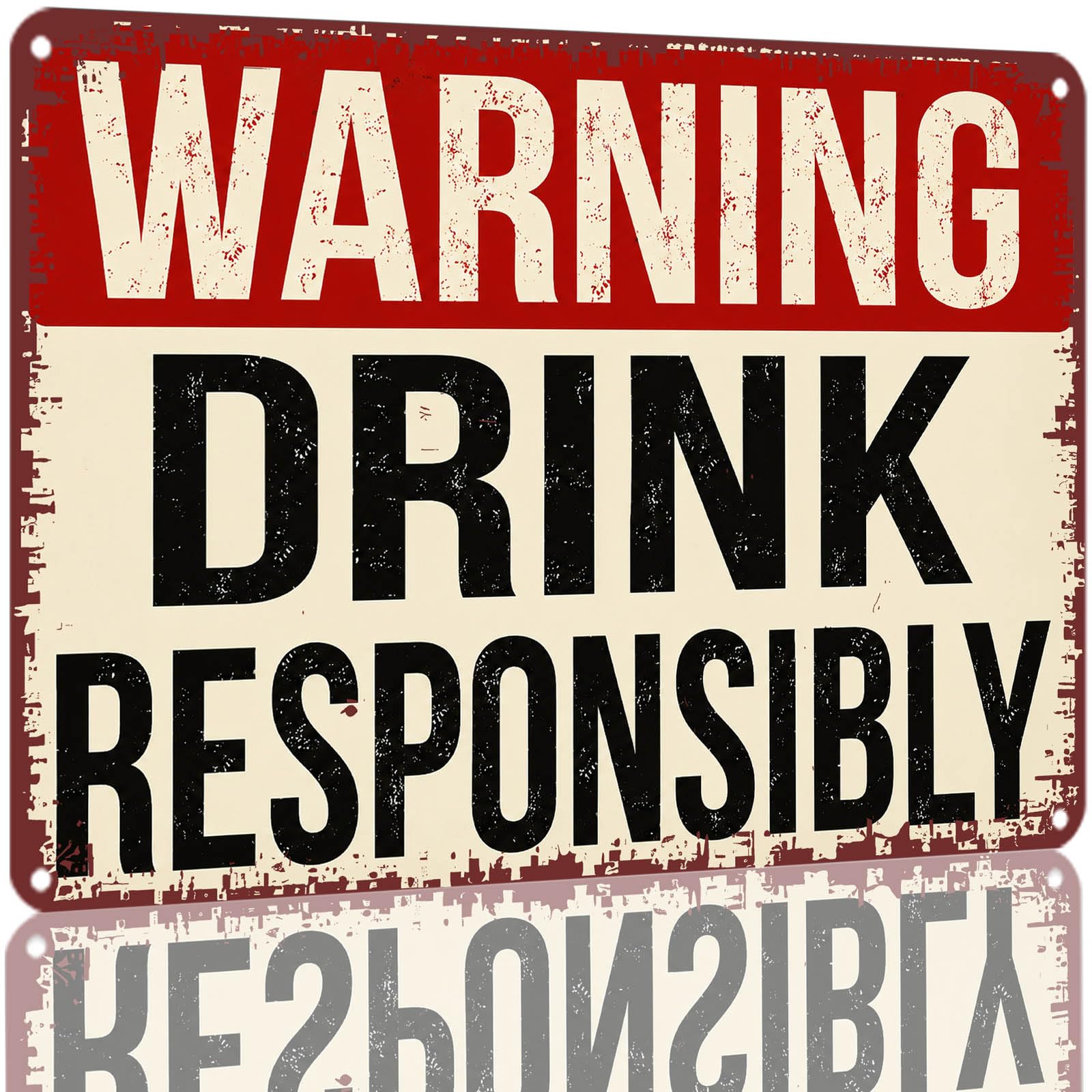 Kwqdozf As Pic Warning Drink Responsibly Vintage Metal Tin Sign 8X12 Inch Aluminum Wall De