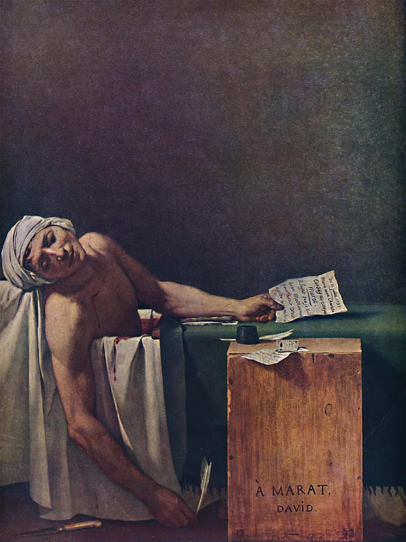 POSTERIIk Vintage Print Pop Art Landscape Artwork Murdered Marat the Death of Marat by Jacques Louis David Art Prints for Office Home Decor 60x90cm