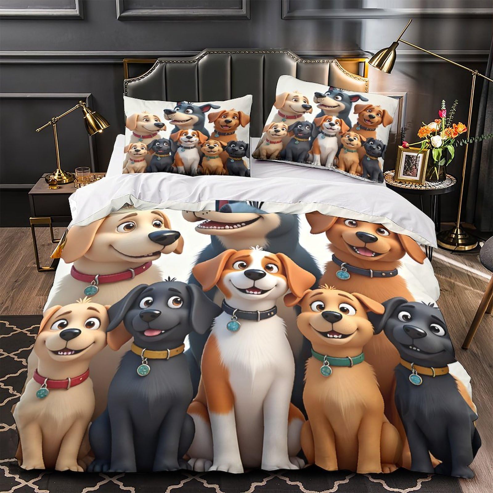 Housse de couette Coon Dogs 3 pièces imprimée 3D lit double 220x240