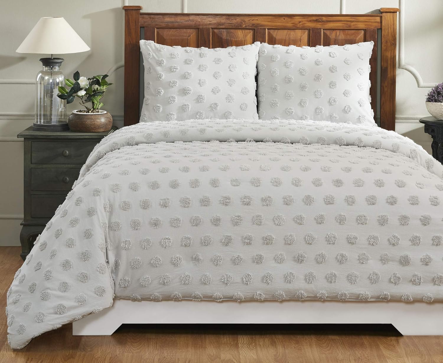 Similar Better Trends Gray Twin Comforter Set - Delicate Polka Dot Bedding Set, Luxurious Soft Plush, Pre-Washed 100% Cotton Comforter, Machine Washable- Athenia Collection Twin Gray