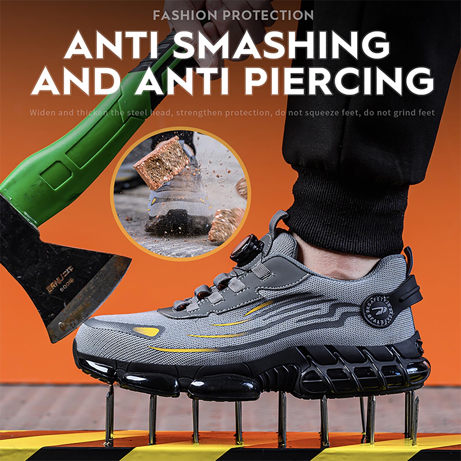 Zapatos de Seguridad para Hombre Mujer Zapatillas Trabajo con Punta de Acero Ligeros Comodo Calzado de Seguridad Antideslizante