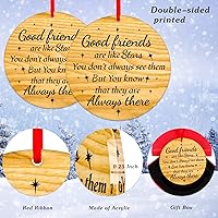 Vista 2 de PETCEE Adornos de Navidad en liquidación – Adornos de amistad 2025 Good Friends Decoración colgante para árbol de Navidad, recuerdo, regalos