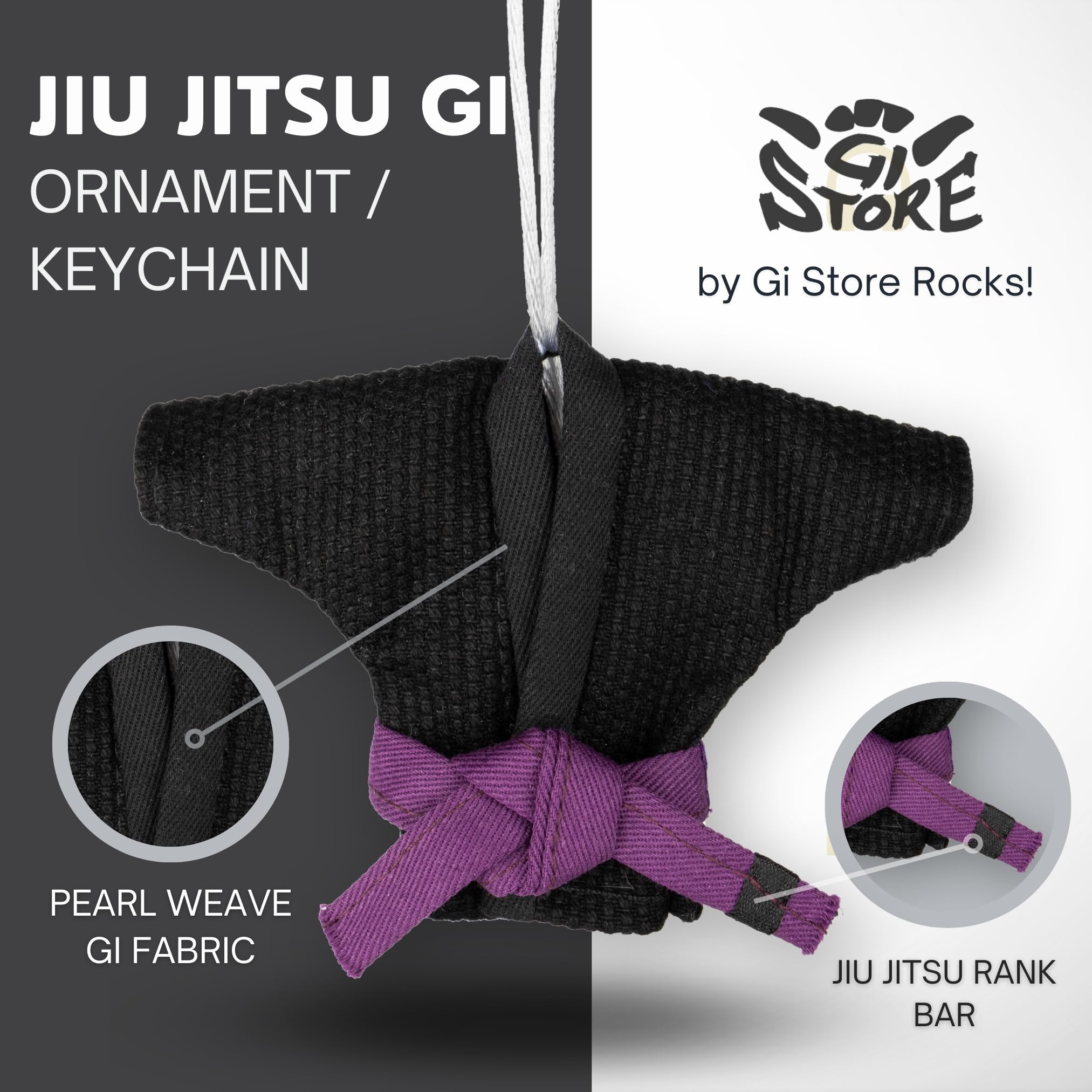 KID's YOUTH JIU-JITSU STRIPED BELT GRAY w/WHITE STRIPE size M0 76