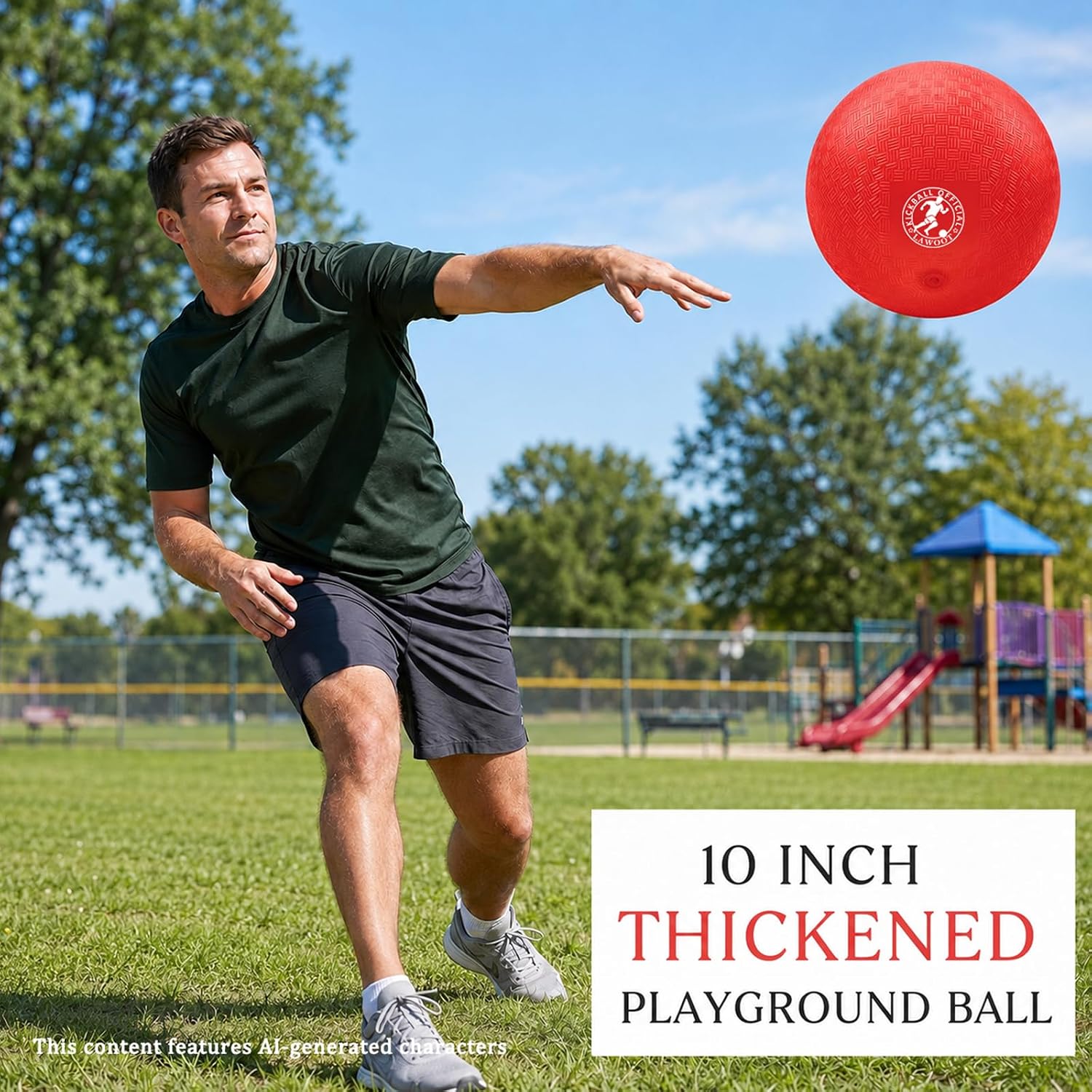 10 Inch Kickball Playground Ball Dodgeball Balls 4 Square Balls | 2 Pack Includes Pump PVC Material Not Rubber, Dodge Balls for Kids Handball Kickballs for Indoor Outdoor Games