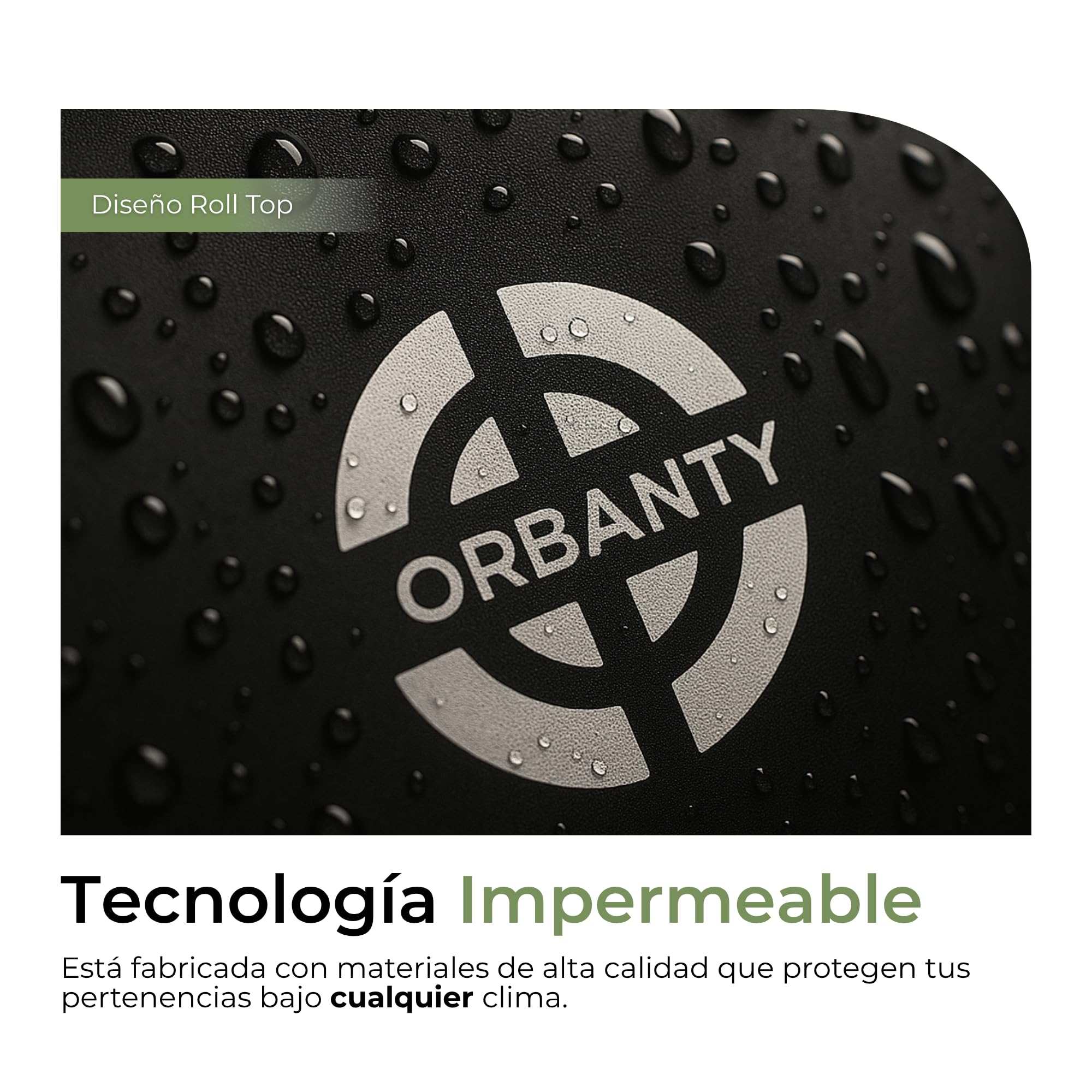 Mochila Enrollable Impermeable Rolltop Expandible 20-25L con Acceso Rápido Portátil, Casual Hombre Mujer, Ligera, Organizadores, Asa Torlley, Correas Acolchadas, Viaje, Trabajo, Universidad, Negra