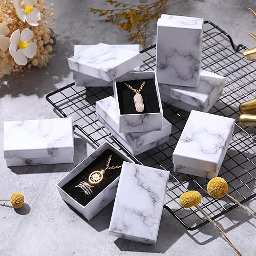 Miniatura 6 de Cajas de regalo de joyería, embalaje de joyería para pequeñas empresas, mini caja de cartón, cajas de regalo de mármol para pulseras, collares,