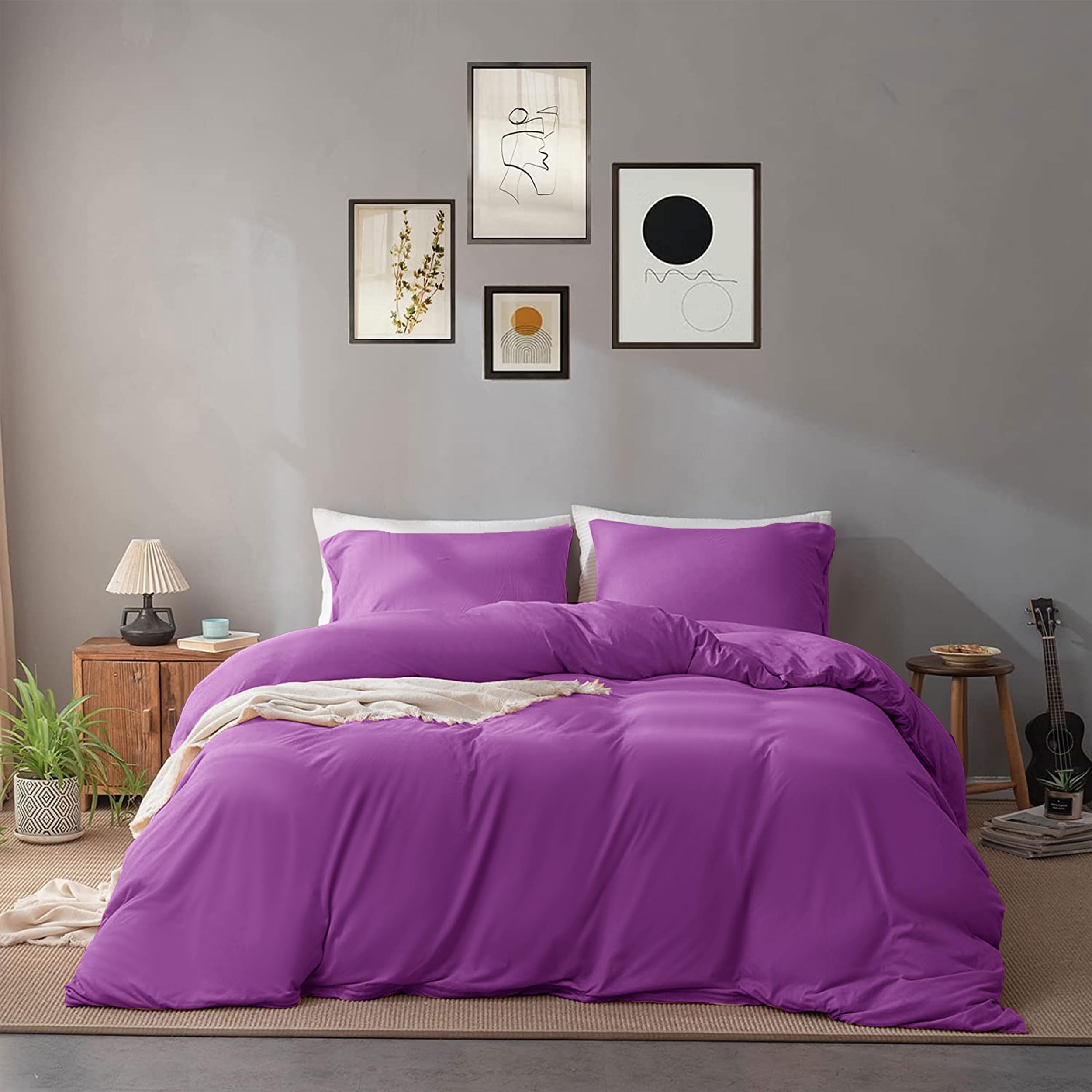 Yorkshire Bedding Duvet Cover Sets, Soft & Breathable Brushed Microfibre Plain Double Duvet Cover with Pillow cases - Image 2
