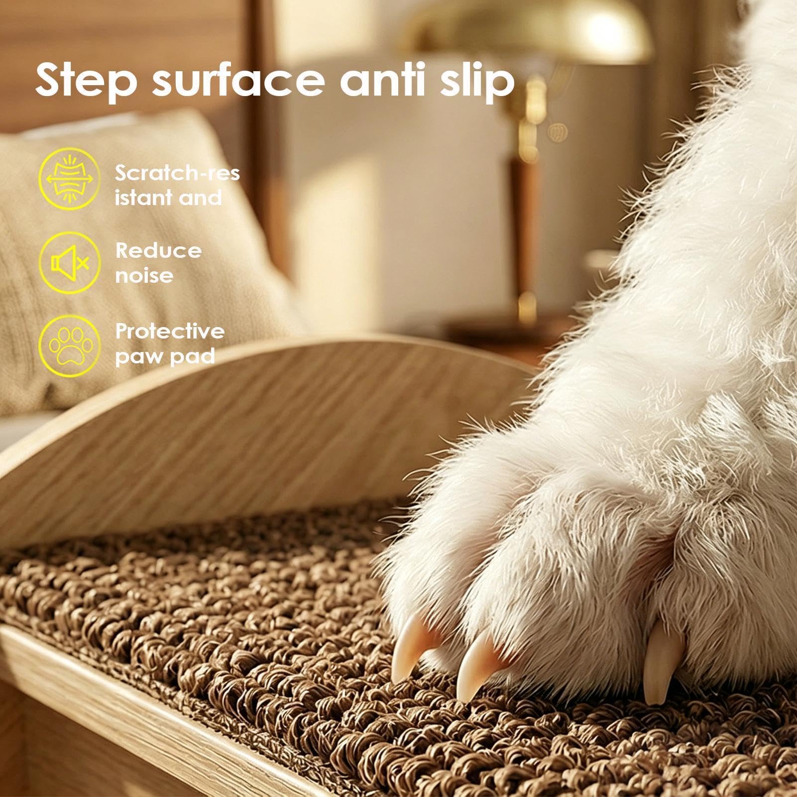 Kleine Hundetreppe - Holzgestell Mit Rutschfester Matte Und Dreieckiger Struktur, Kletterleiter Für Das -Sofa | Für Ältere Katzen, Welpen, Sofa, Fensterbank, Hohes Bett, Autositz, Stuhl