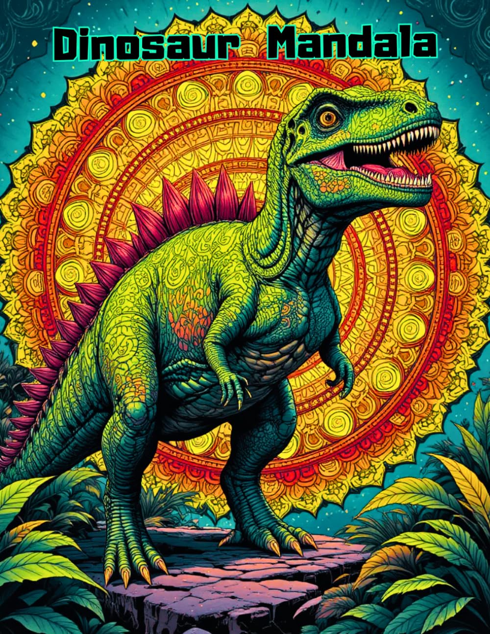 Calming Prehistoric Mandalas: Detailed Dinosaur Coloring Book for Adults with 50 Relaxing Geometric Designs
