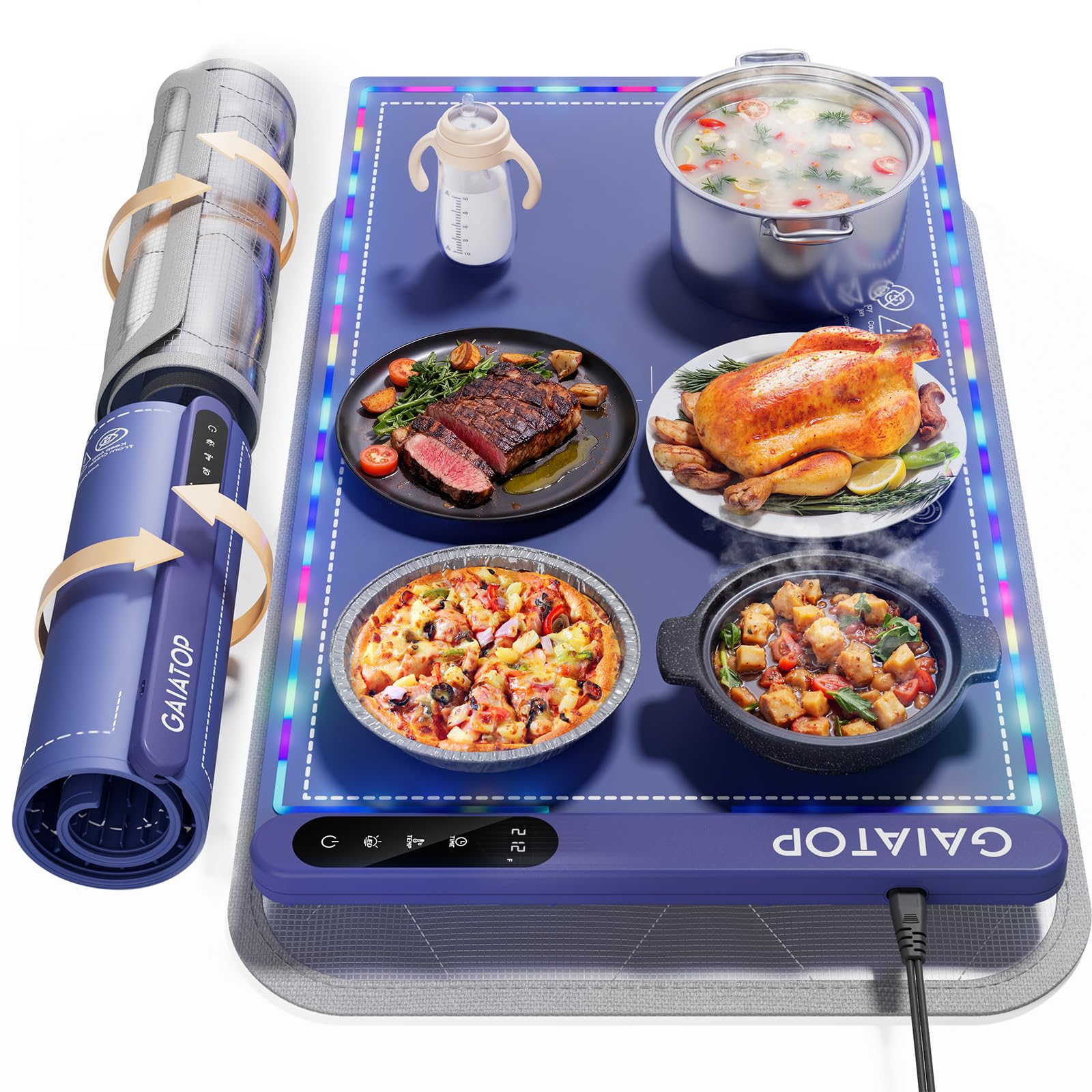 Amazon.com: Gaiatop Warming Mat for Food with Trivet & Light, Food