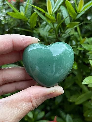 Miniatura 3 de Corazones de piedras preciosas de aventurina verde, corazones hinchados de aventurina verde pulido, piedra de palma de cristal de aventurina verde,
