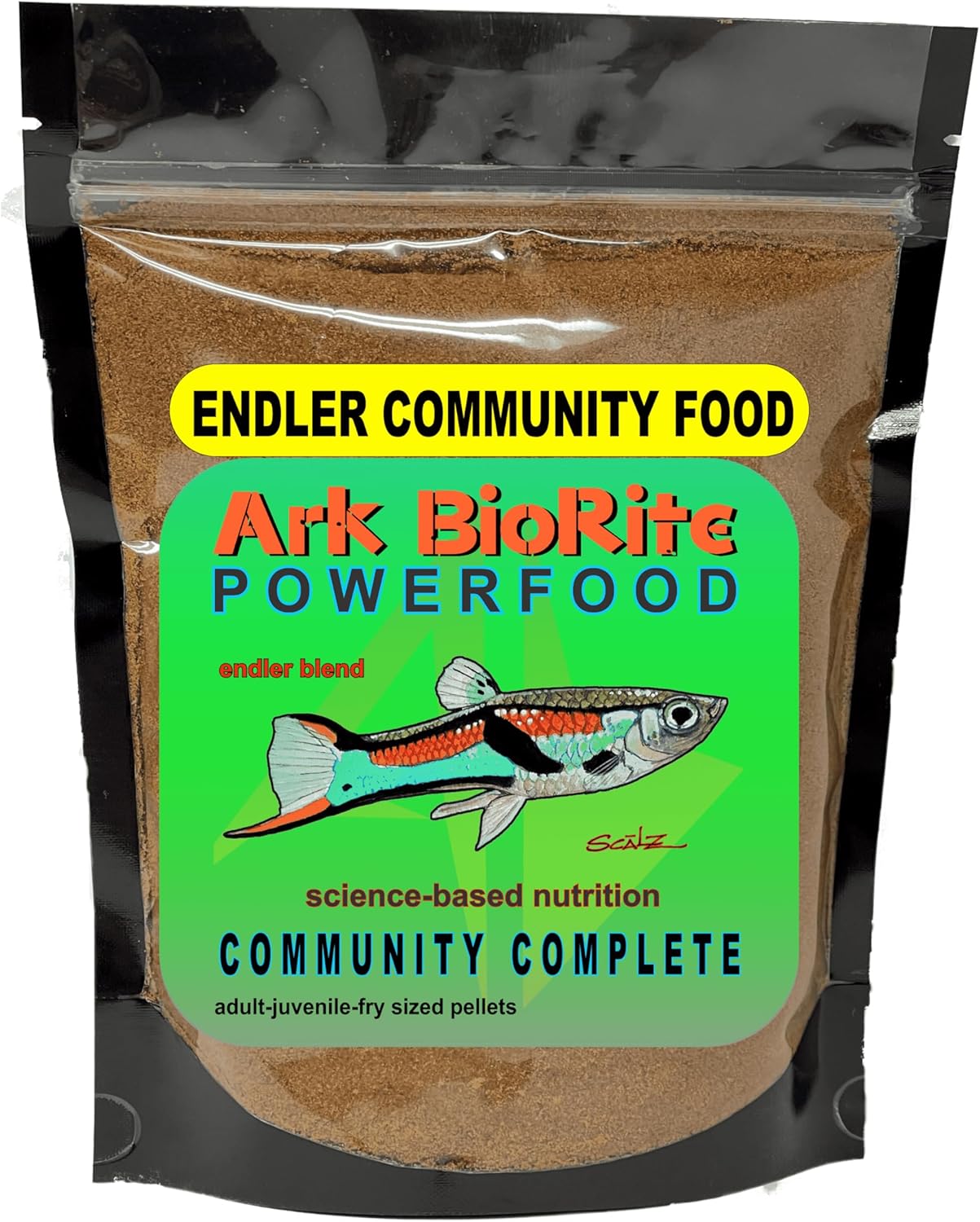 32oz Special All Stages Endlers Livebearers Fish Food, All New Complete Nutrition powerfood, Color Enhancing, Feed Fry to Adult, Highly digestible