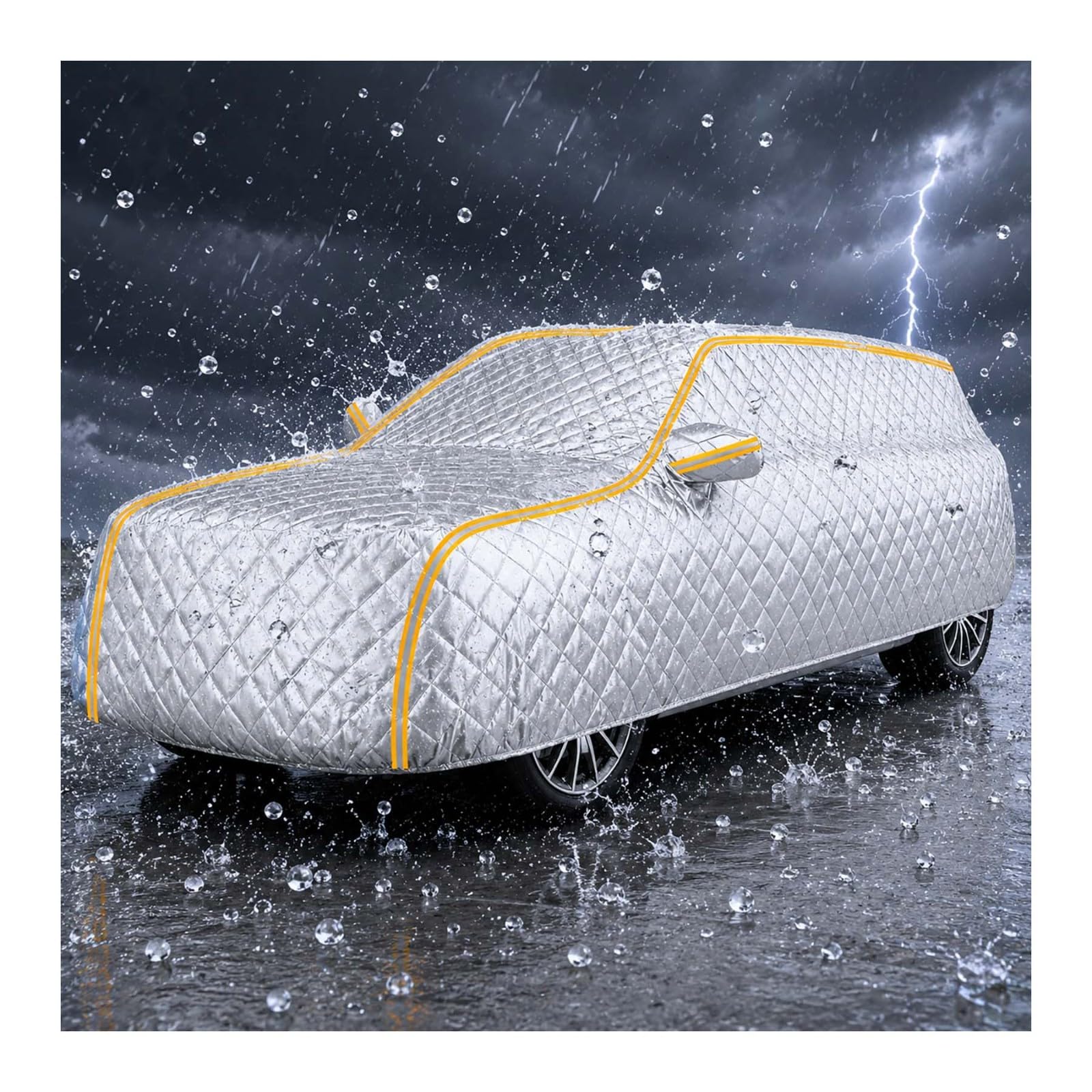 Hagelschutz Autoabdeckung Pour Junior (2024-2026) | Extra Dicker Multi-Layer Hagelschutz-Autoplandecke, Wasserdicht, UV-Beständig, Winterfeste Ganzgarage mit Schnellmontage-Gurt