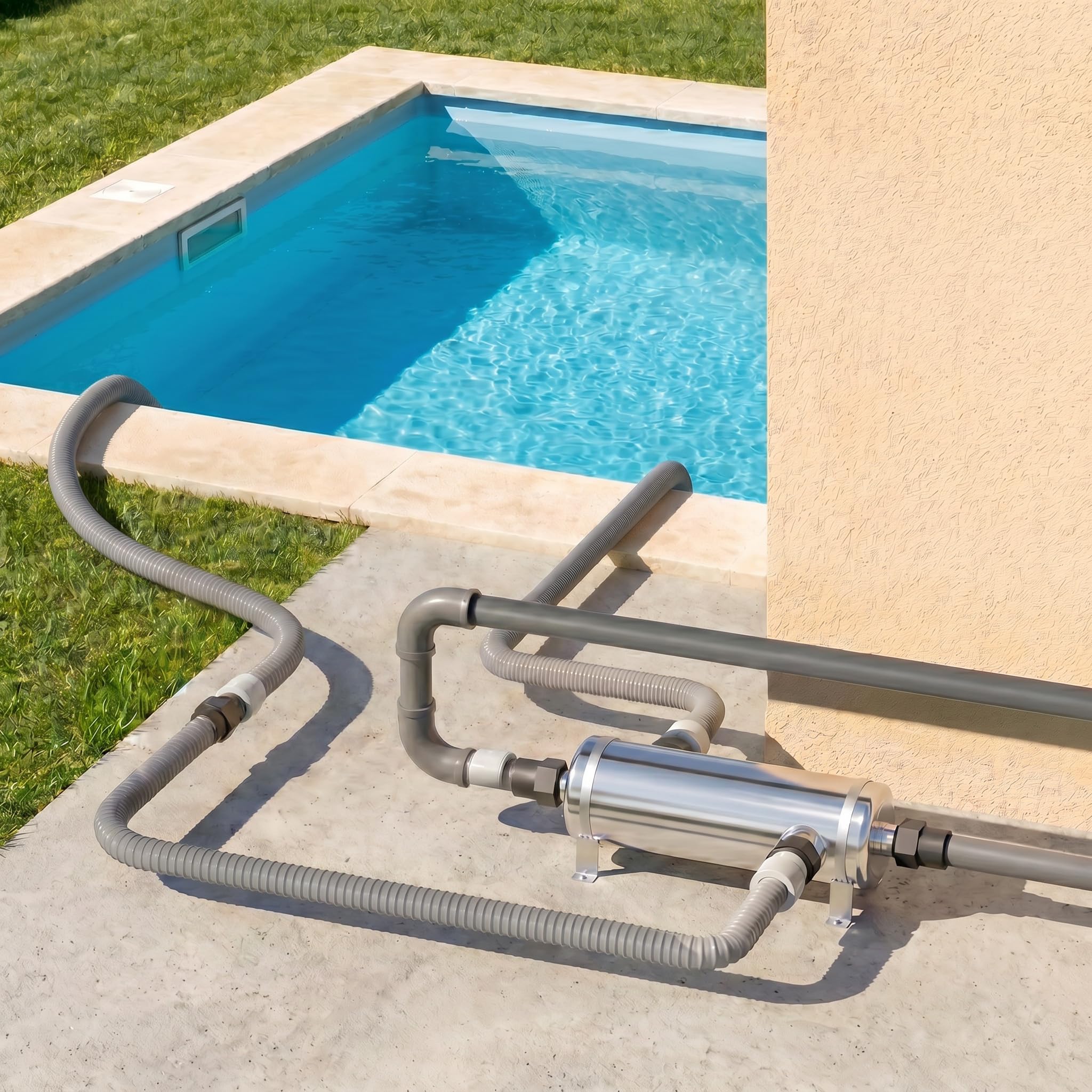 NAIZY Pool Wärmetauscher 60 kW Edelstahl Schwimmbad Wärmetauscher für Außenpool, Innenpool, Whirlpool, Spa Schwimmbadwärmetauscher für Poolsystem