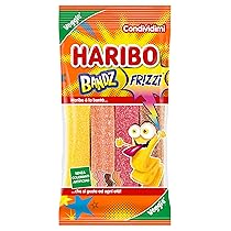 Haribo Bandz Frizzi, Caramelle Gommose Frizzanti, Vegane, Gusto Frutta, Ideali Per Feste E Dolci Momenti Di Relax – 160gr