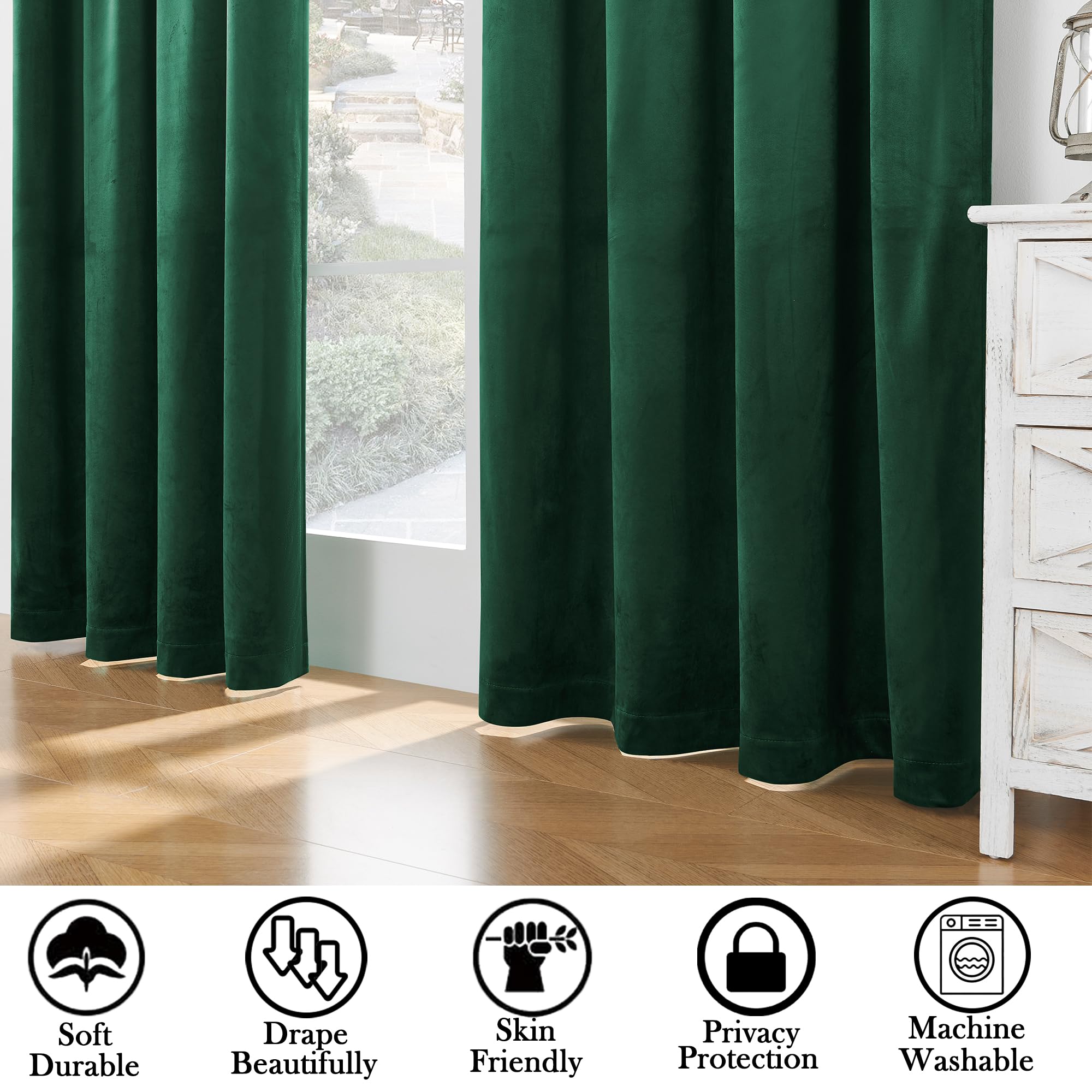 ベルベットカーテン ディープグリーン Amazon｜Timeper グリーンベルベットカーテン 96インチ 2パネル