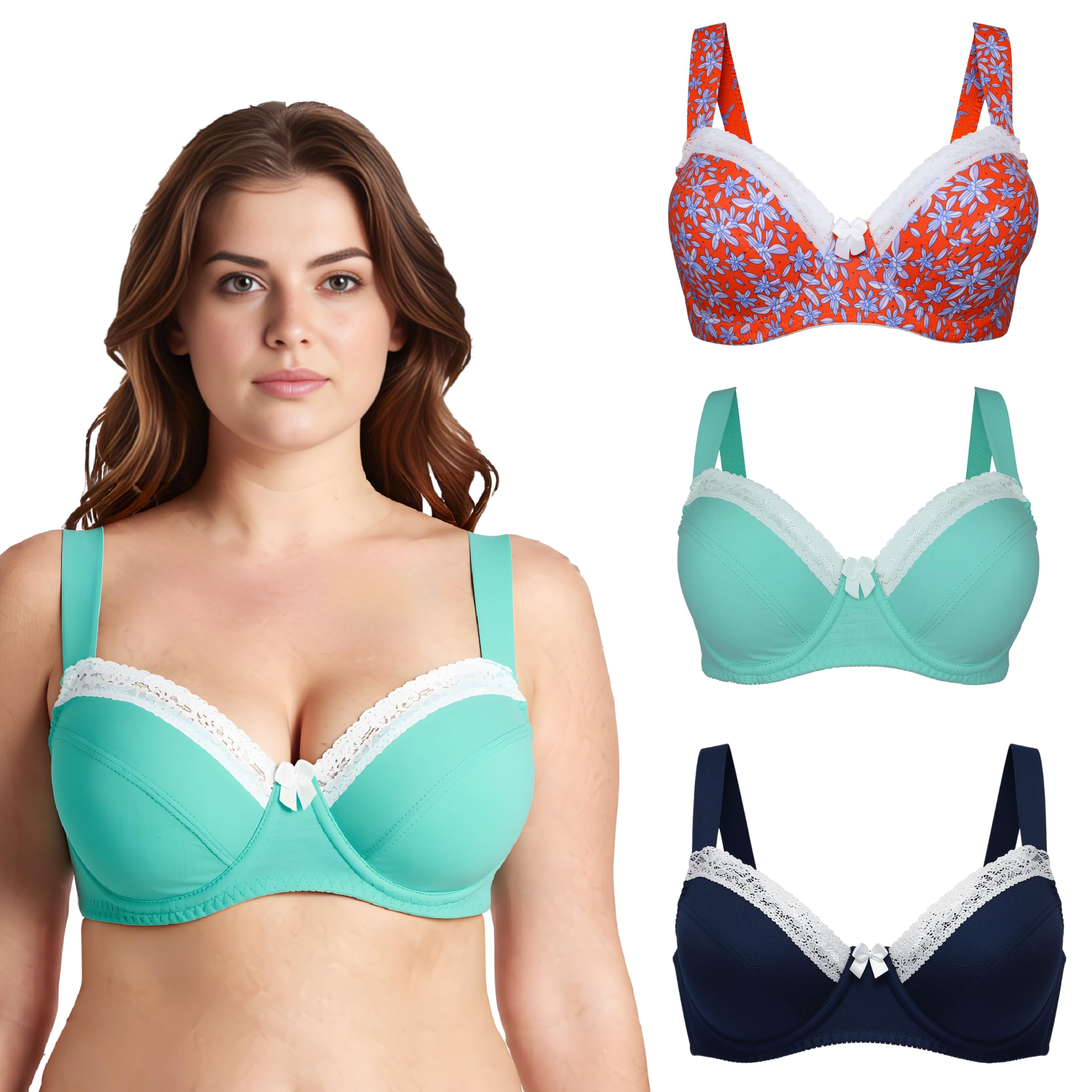 Curve Muse Sostén de Algodón con Aros o Sin Aros | Estampado, Transparente, Aros