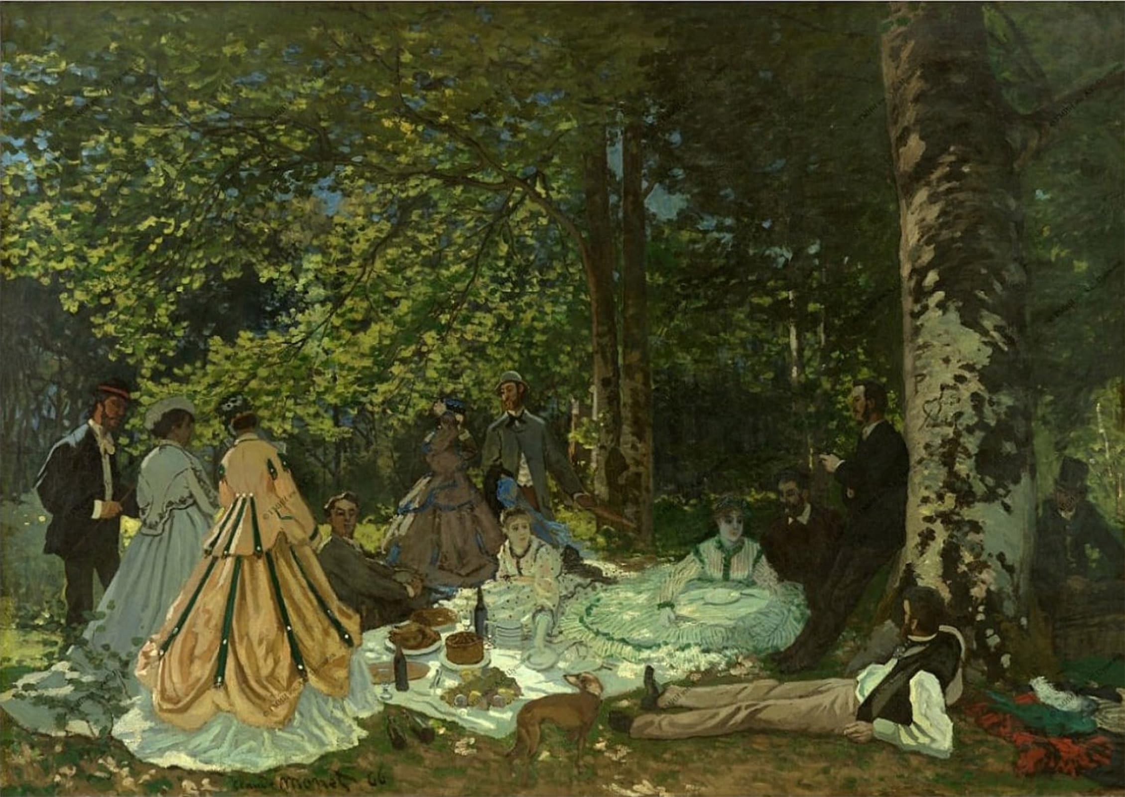 ARTXLXXBN Famous Art Print Poster Vintage Wall Art Luncheon on the Grass by Claude Monet Canvas Art Poster for Home Decor 60x90cm