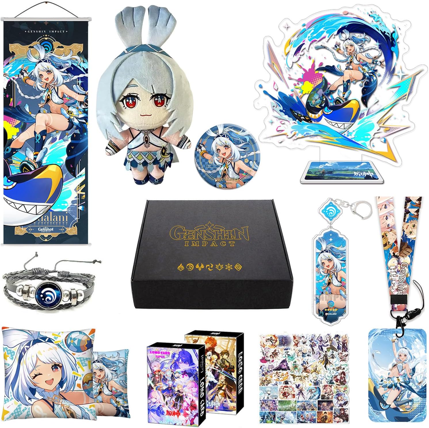 MOTAO Genshin Impact Box Mualani Merch Set Plush Doll