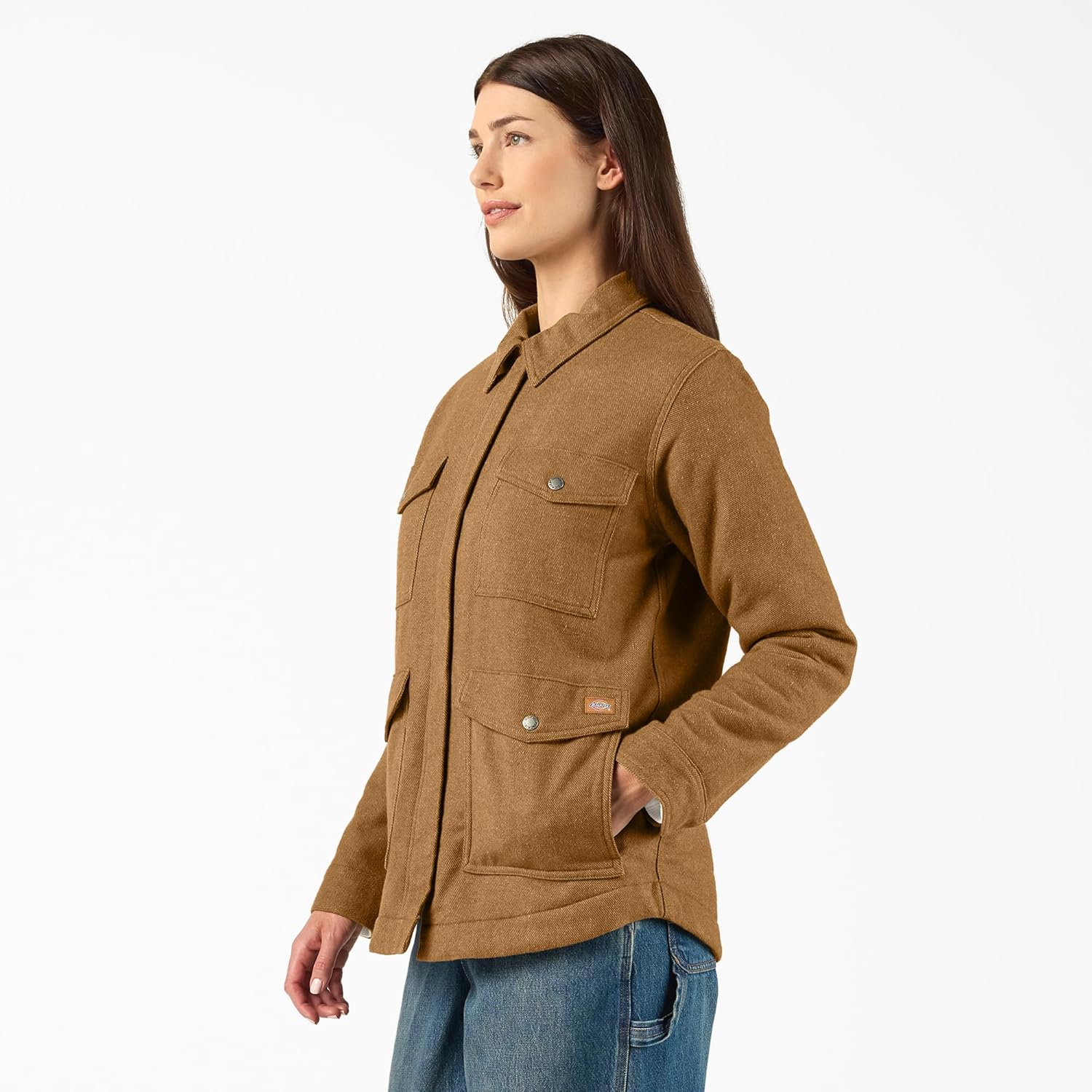 Dickies Women's Sherpa Lined Flannel Chore Coat - Image 9