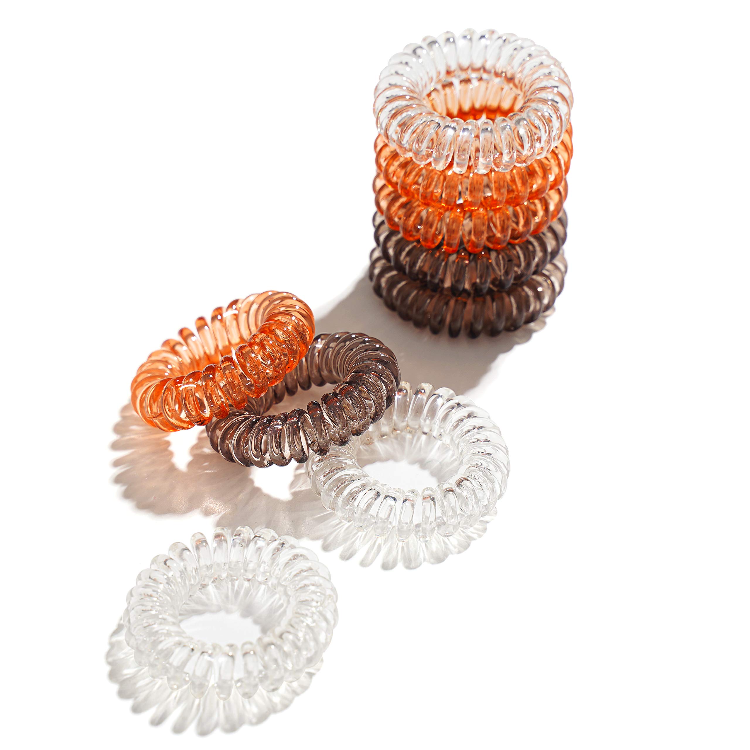 Spiral Hair Ties, Giseka Coil Hair Ties for Thick Hair Ponytail Holder, Elastic Phone Cord Hairties No Crease for Women Girls Kids Adult - 9 Pcs-image-48