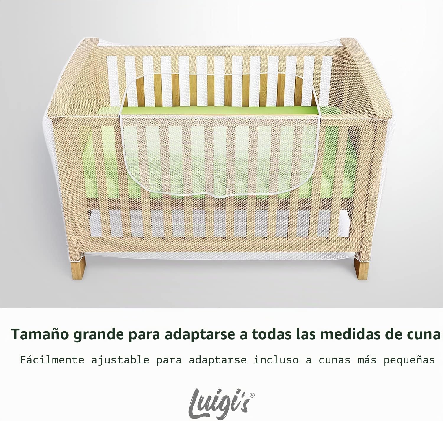 Mosquitera para Cuna Universal - Antimosquitos bebé - Red mosquitera Plegable para la Cama o minicuna - Mosquitera Viaje Transparente con Cremallera para Acceso fácil al bebé (de Luigi’s)