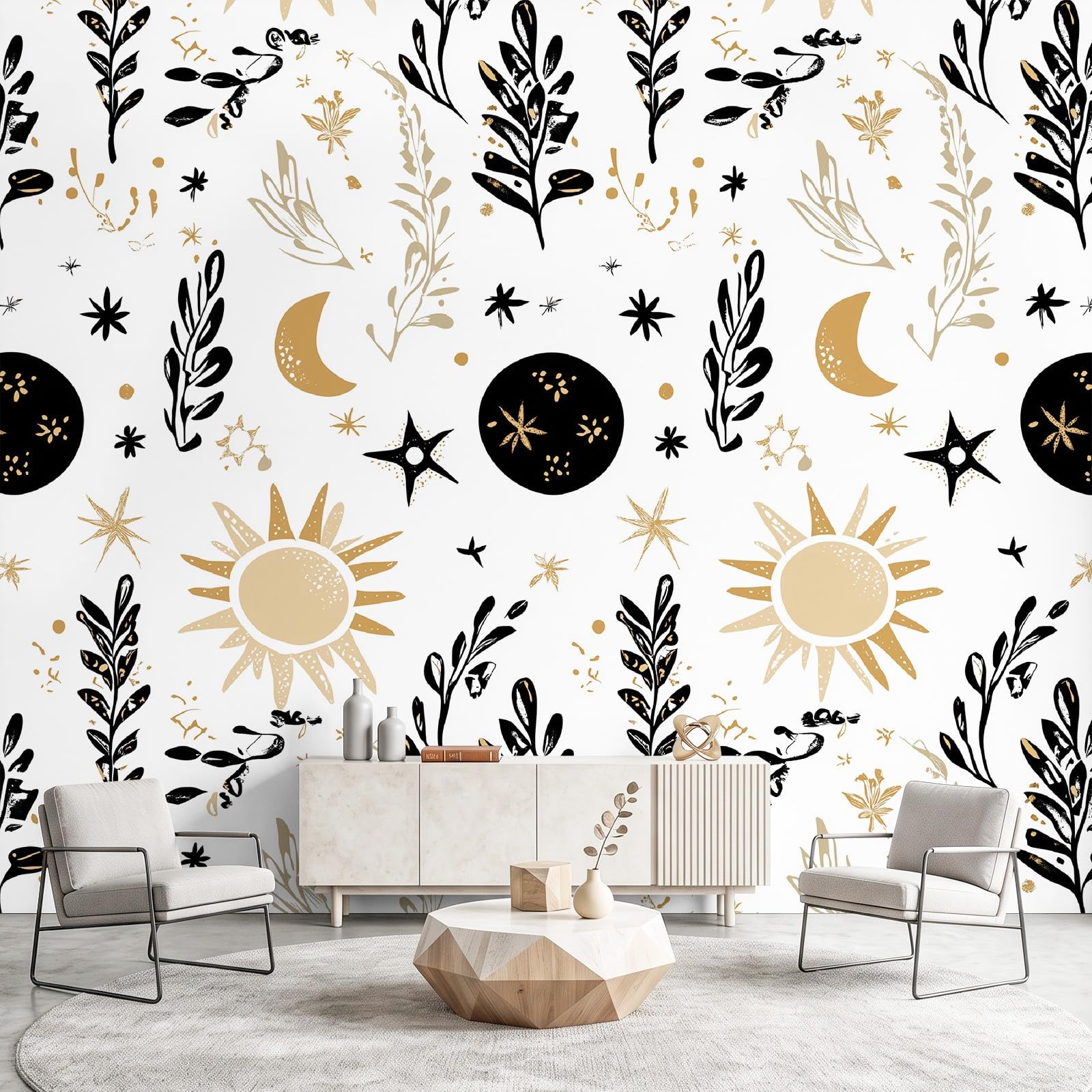 Générique Celeste botaniczna mistyczna tapeta z włókniny 250 x 175 cm czeska Panoramiczna tapeta biała, gobelin plakat ścienny do sypialni salon sypialnia dekoracje ścienne
