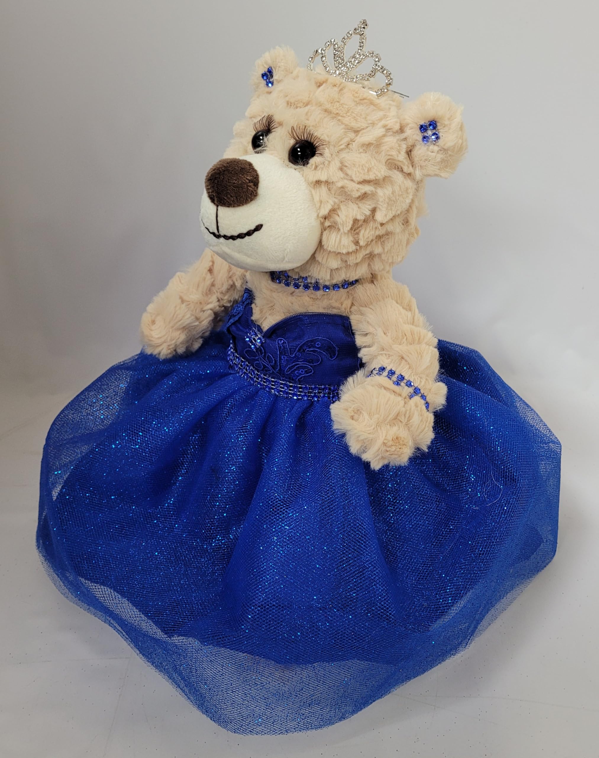 KINNEX COLLECTIONS SINCE 1997 Quitte Anos Letzte Puppe, Teddybär mit Kleid (Mittelstück) ~ 30,5 cm ~ ARC09832-15 (Königsblau)