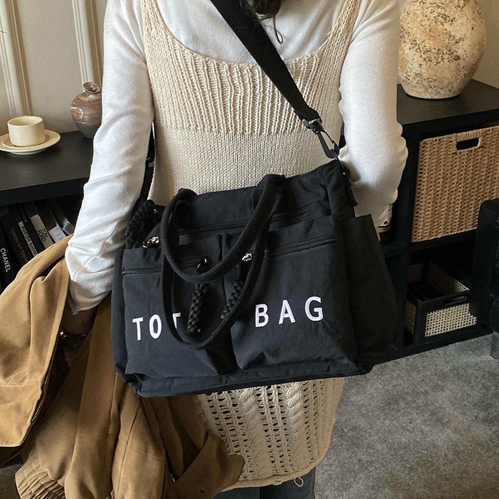 Bolso Bandolera, De Mano Gran Capacidad para Mujer, Hombro Informal Simple, Cruzado Tendencia A La Moda