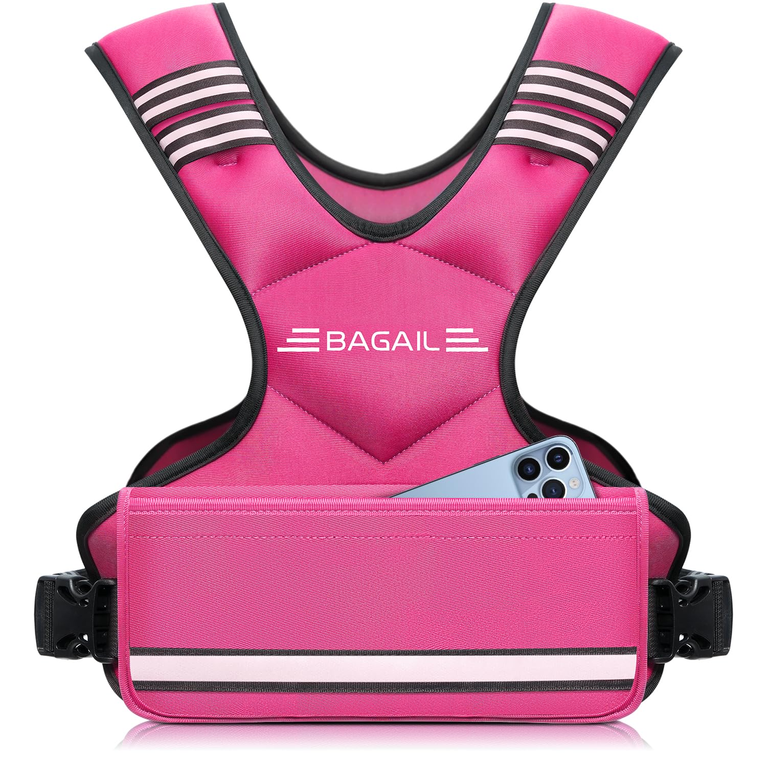 BAGAIL Adjustable Weighted Vest 12-18lb, Removable Iron Sand Bags, Adjustable Bust Size, Heavy Duty Fitness Vest for Man Woman, Ideal for Gym Workouts and Aerobic Exercises