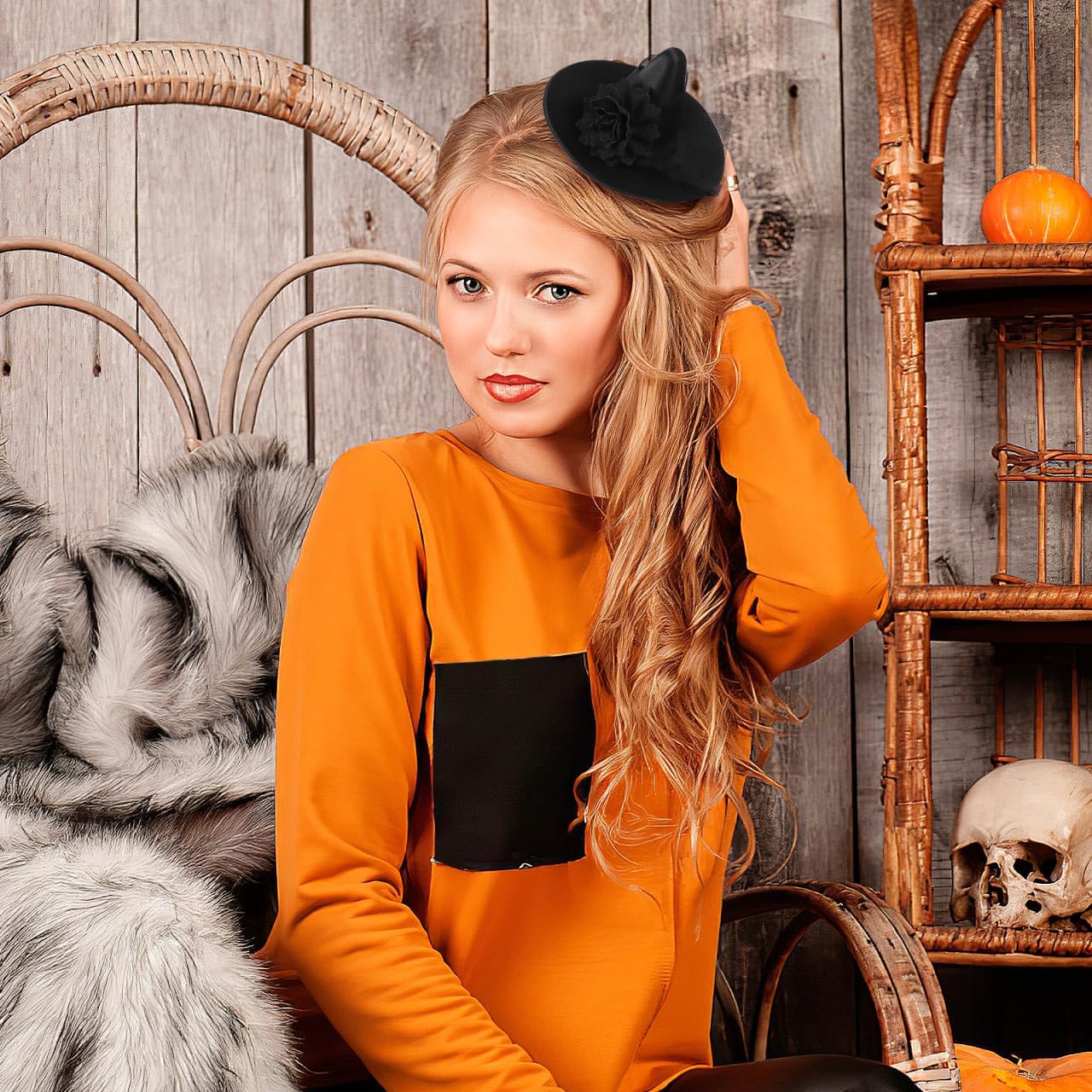 Luxshiny Miniature Witch Hat Clip Halloween Party Headwear Lightweight Mesh Cosplay Accessory for Kids and Adults - Image 4