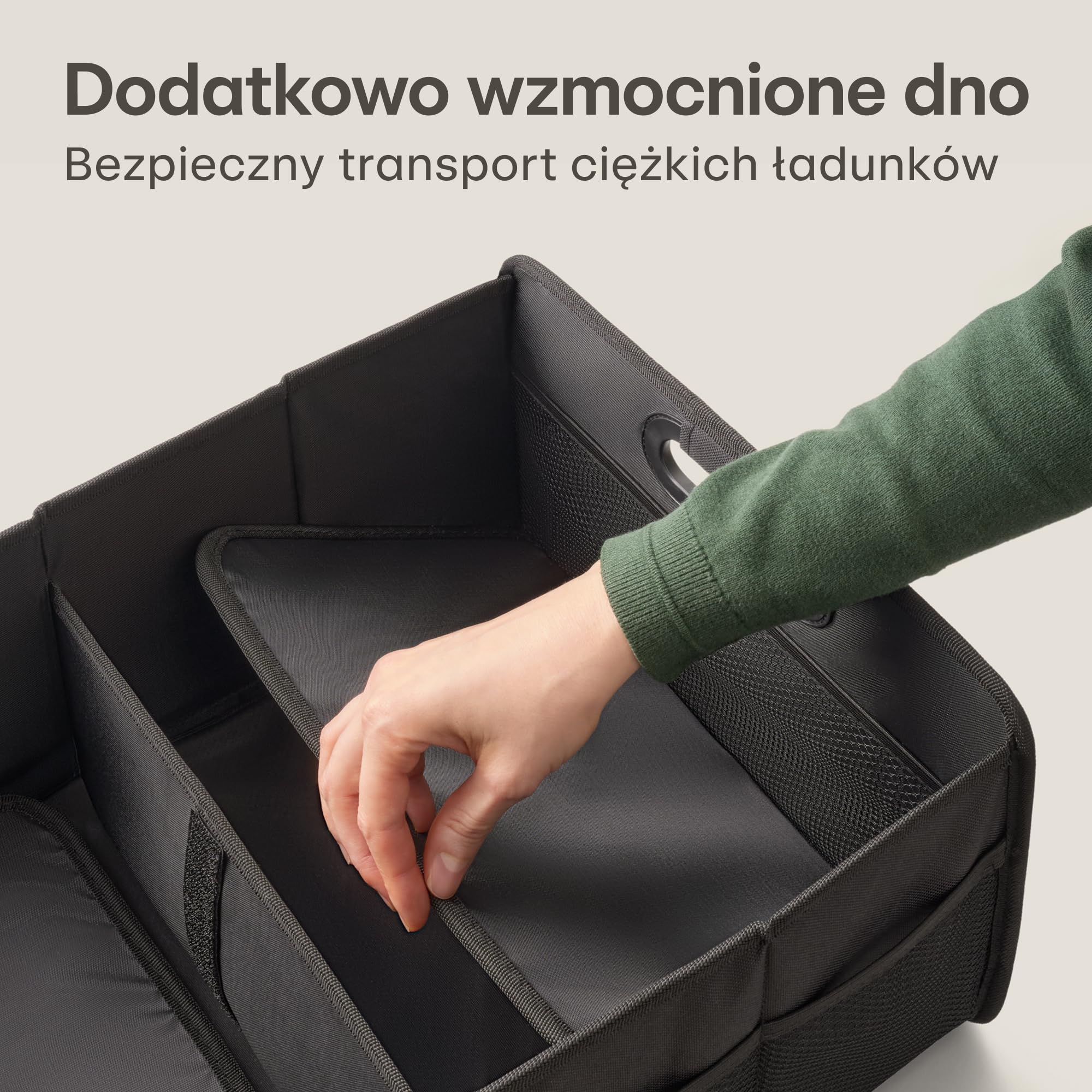 Praknu Organizer Bagażnika Składany XL – 3 Elastyczne Przedziały z 5 Kieszeniami – Antypoślizgowe Dno – Idealny Rozmiar do Organizacji Samochodu – Wytrzymały i Wodoodporny z Tkaniny Oxford