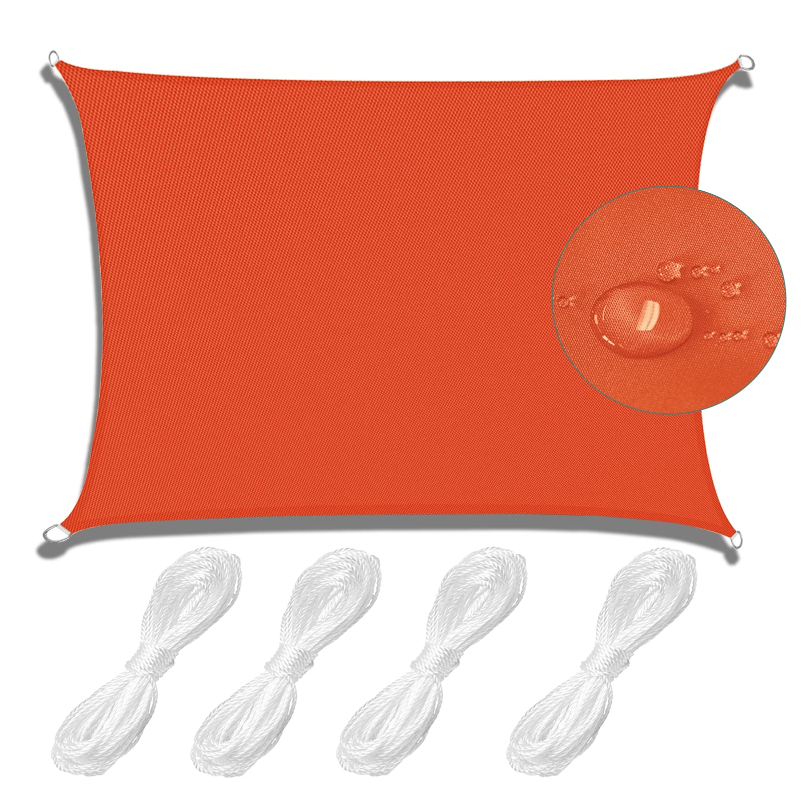 Voile d'ombrage résistante aux intempéries Sun e Sail avec cordes Teon Ropes